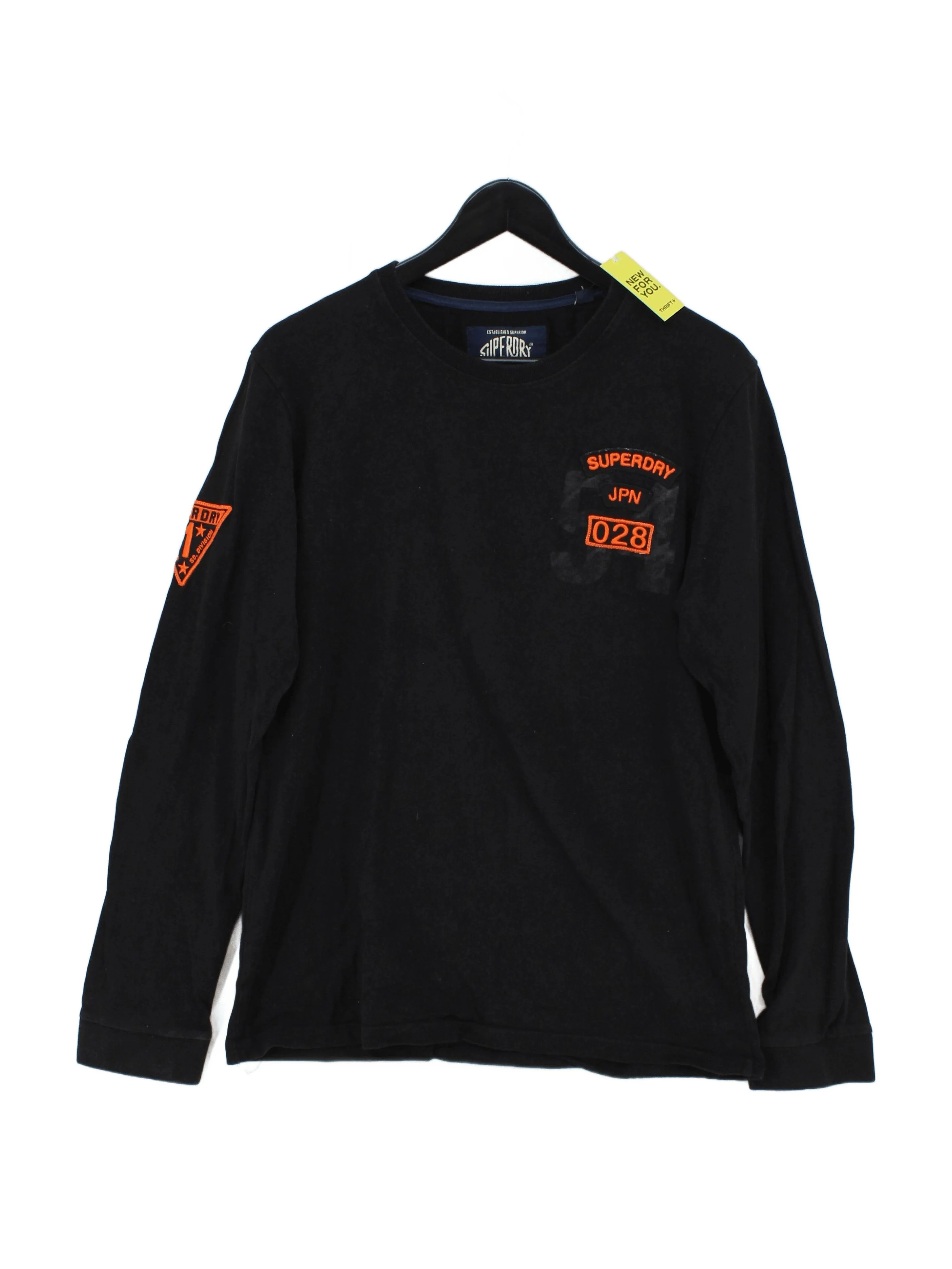 Superdry Men's T-Shirt L Black Graphic 100% Cotton Basic