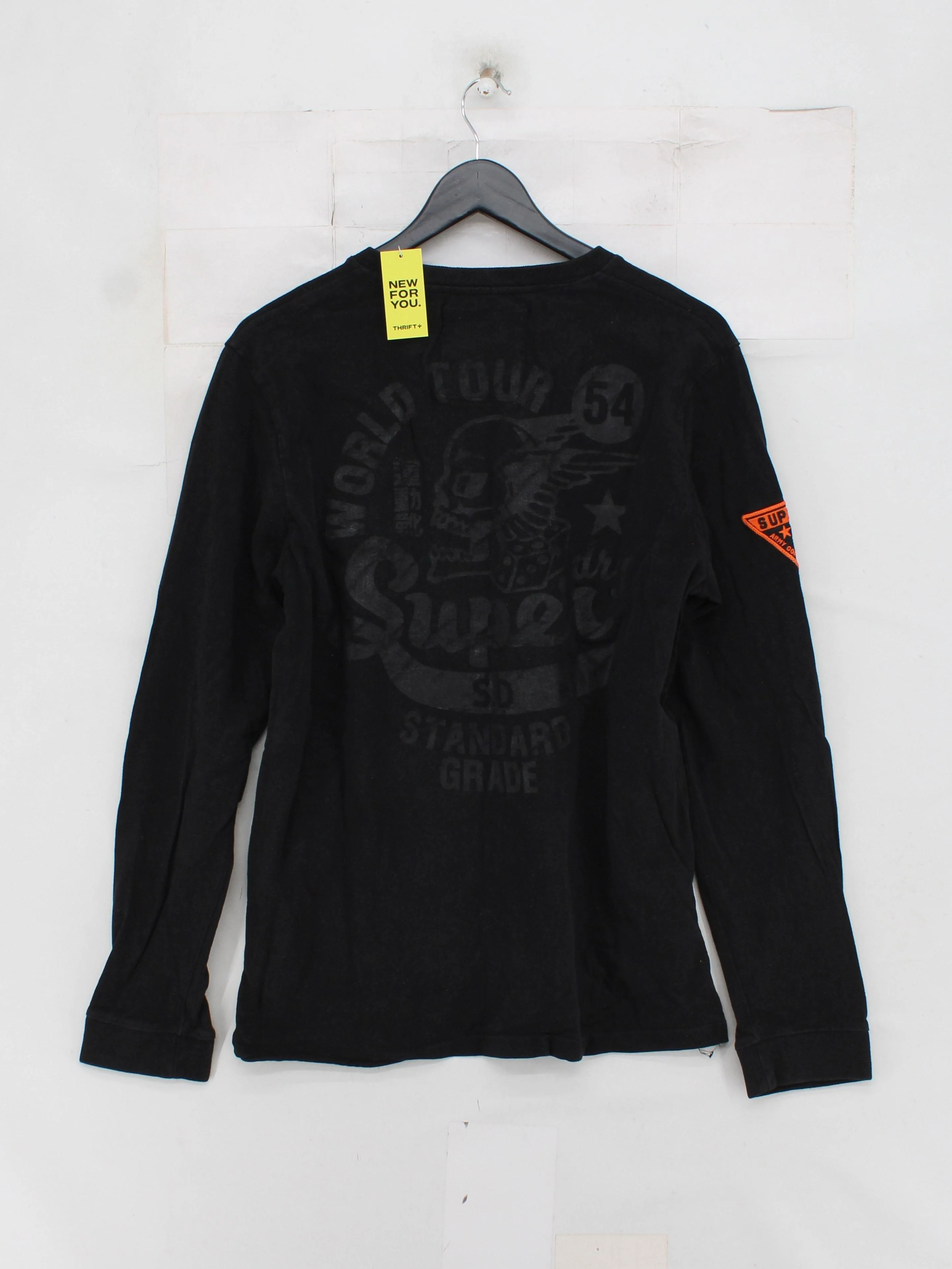Superdry Men's T-Shirt L Black Graphic 100% Cotton Basic - Image 2