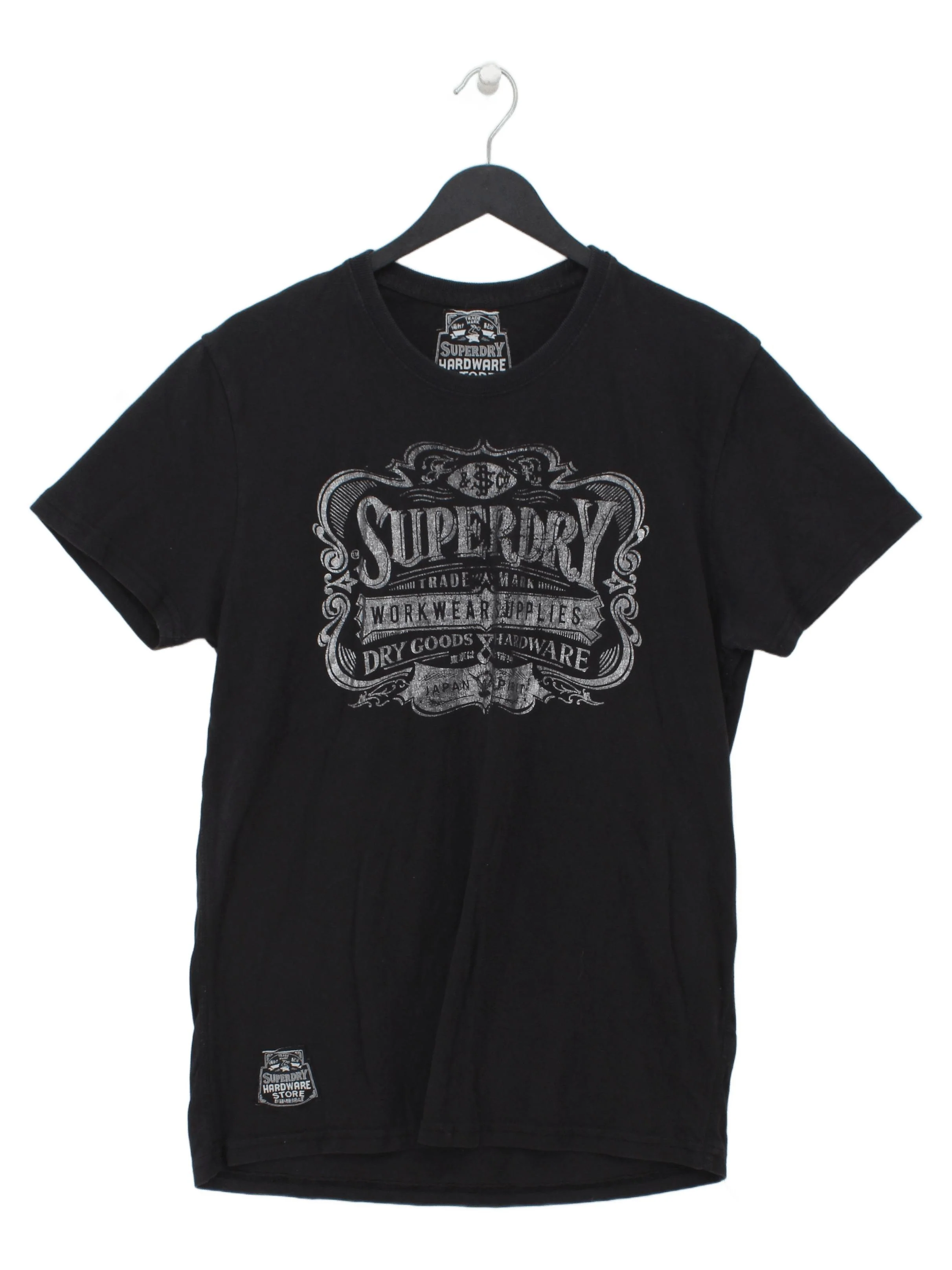 Superdry Men's T-Shirt L Black Graphic 100% Cotton Basic