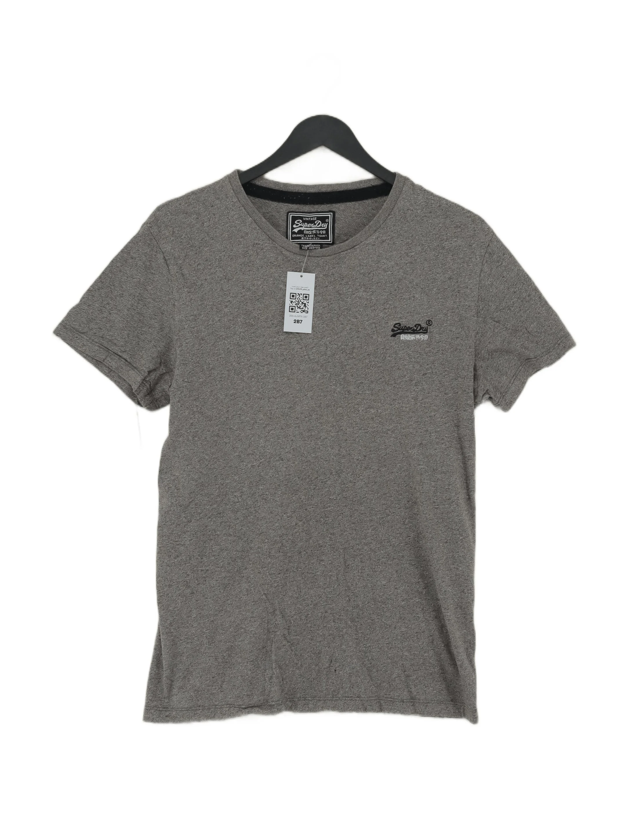 Superdry Men's T-Shirt M Grey 100% Cotton Basic