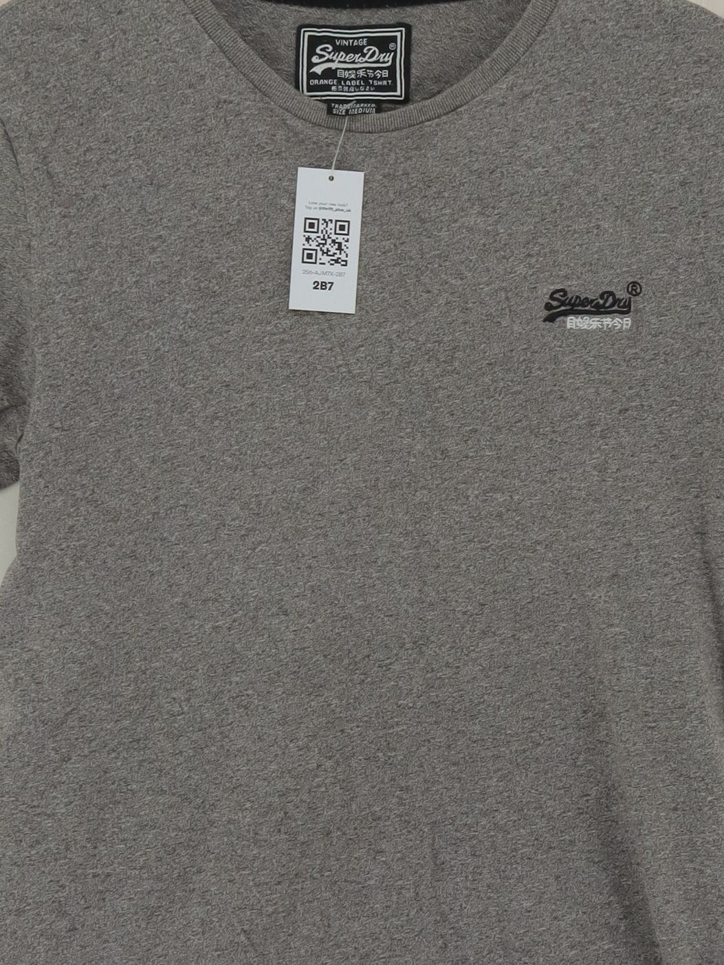 Superdry Men's T-Shirt M Grey 100% Cotton Basic - Image 3