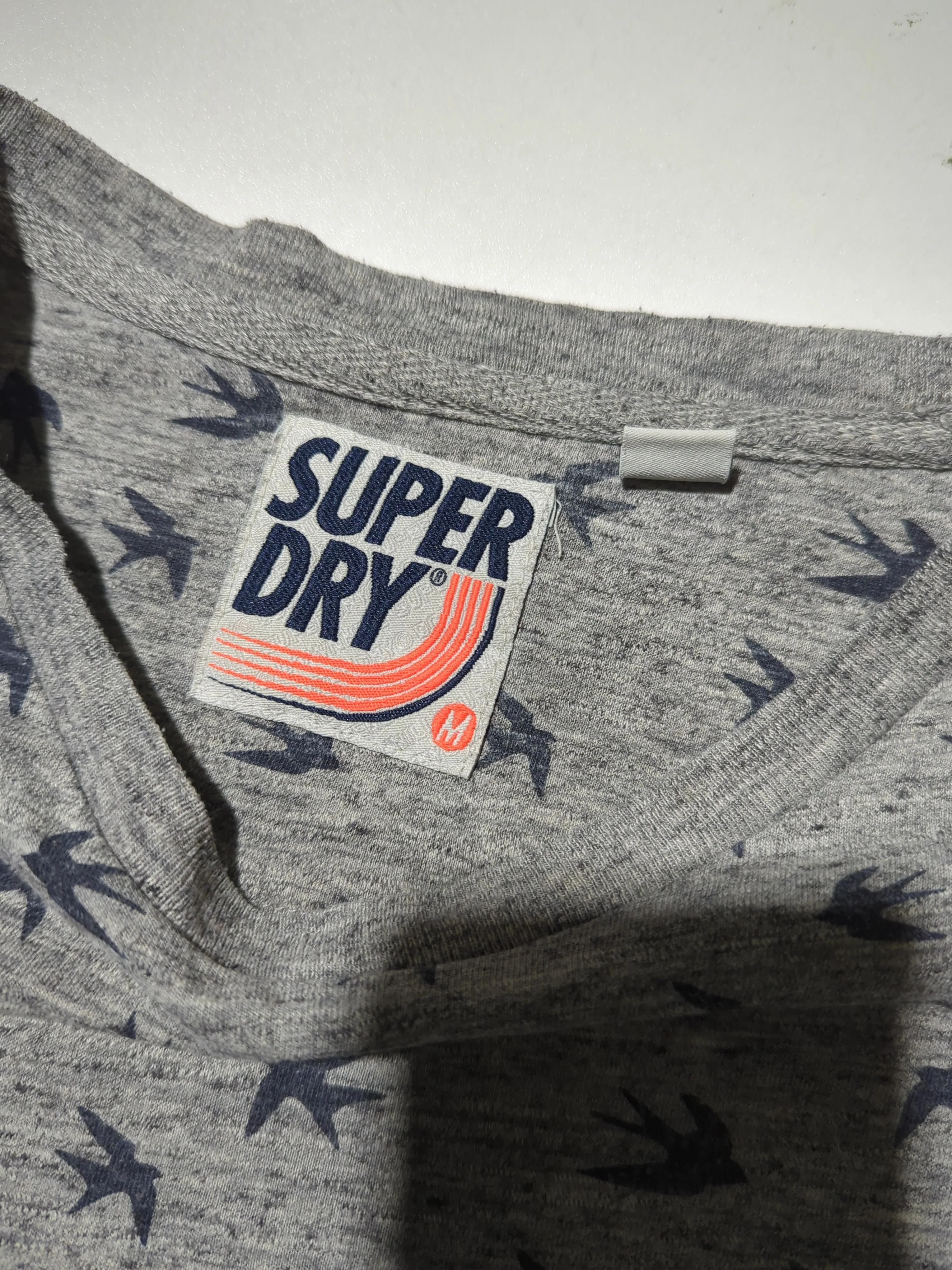 Superdry Men's T-Shirt M Grey Graphic Cotton with Polyester Basic - Image 5
