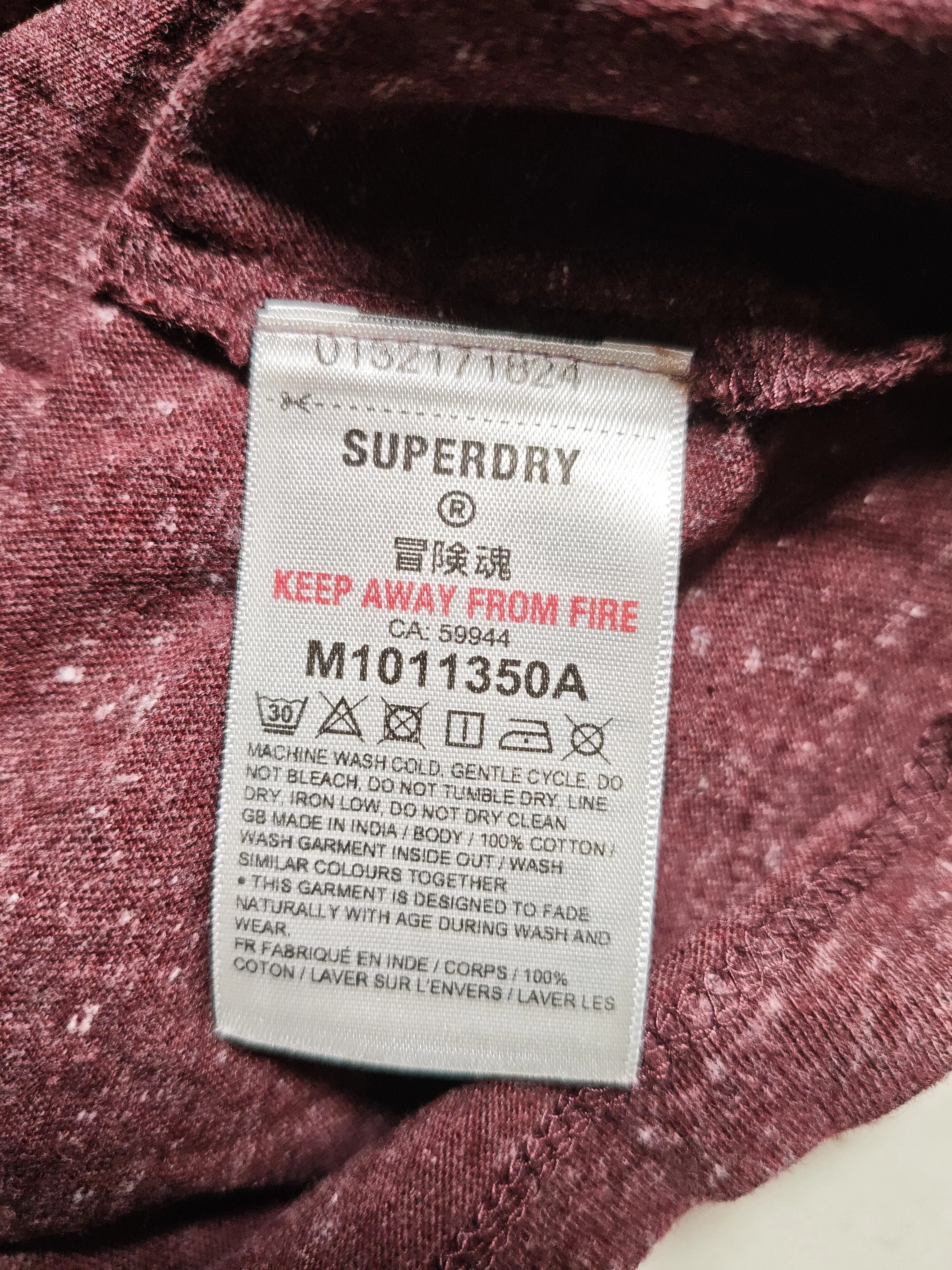 Superdry Men's T-Shirt M Red 100% Cotton Basic - Image 6