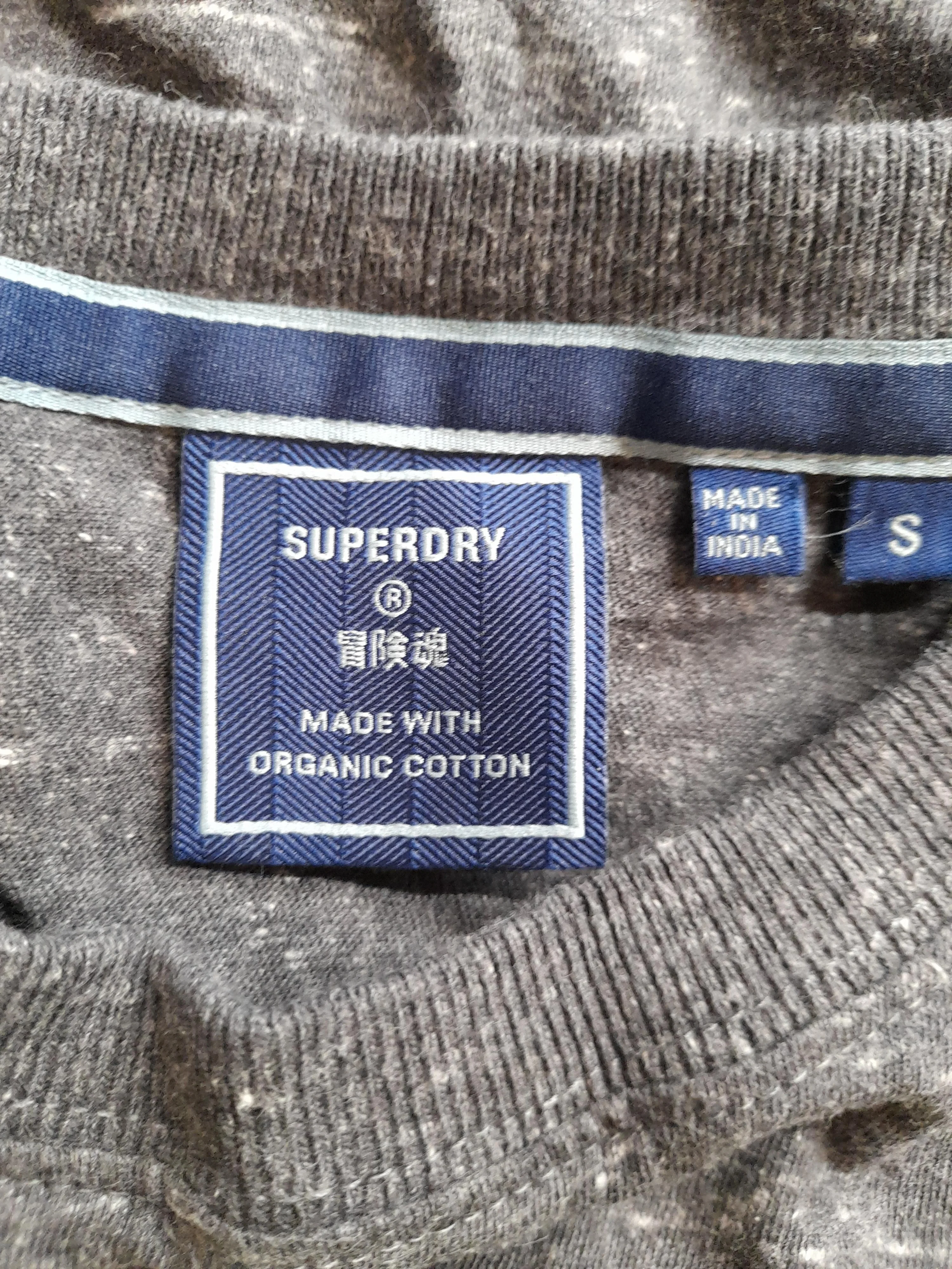 Superdry Men's T-Shirt S Grey 100% Cotton Basic - Image 5