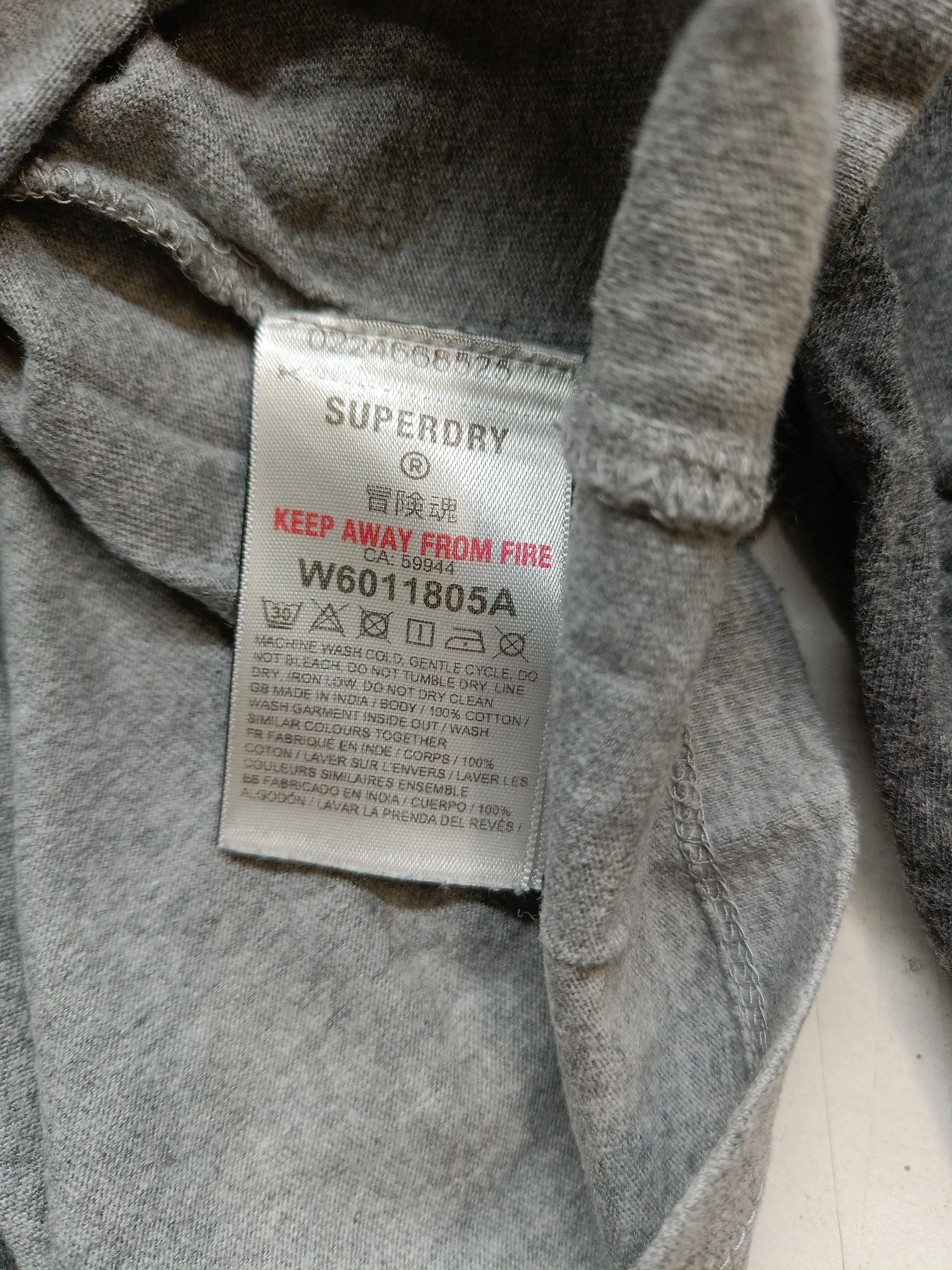 Superdry Men's T-Shirt S Grey 100% Cotton Basic - Image 6