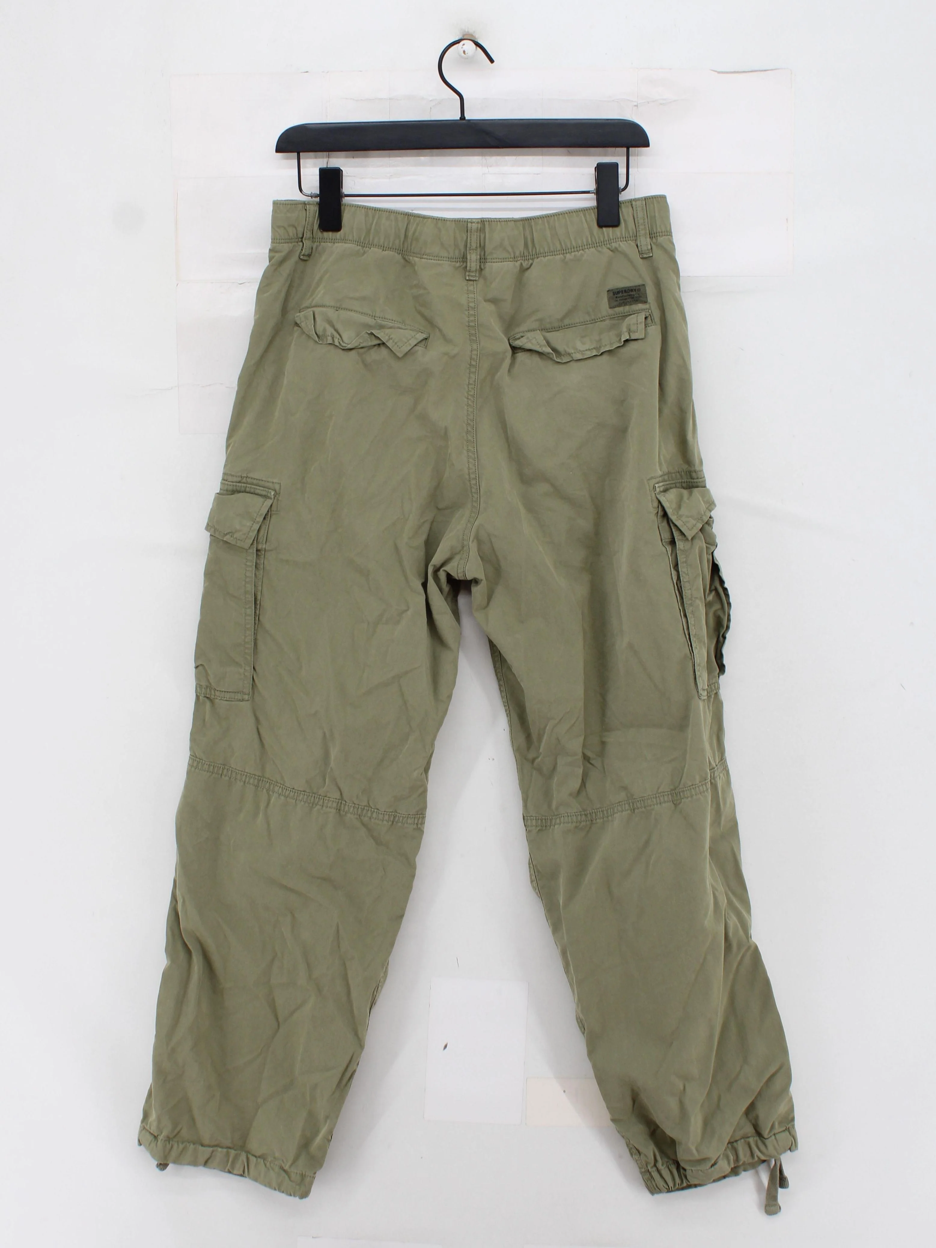 Superdry Men's Trousers W 32 in Green Cotton with Nylon Tapered Cargo - Image 2