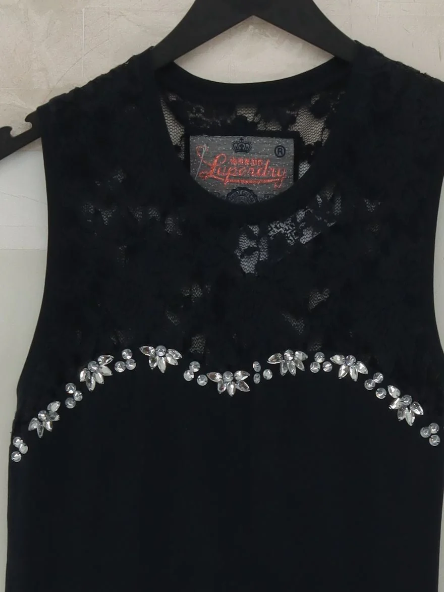 Superdry Skater Mini Dress S in Black - Image 3