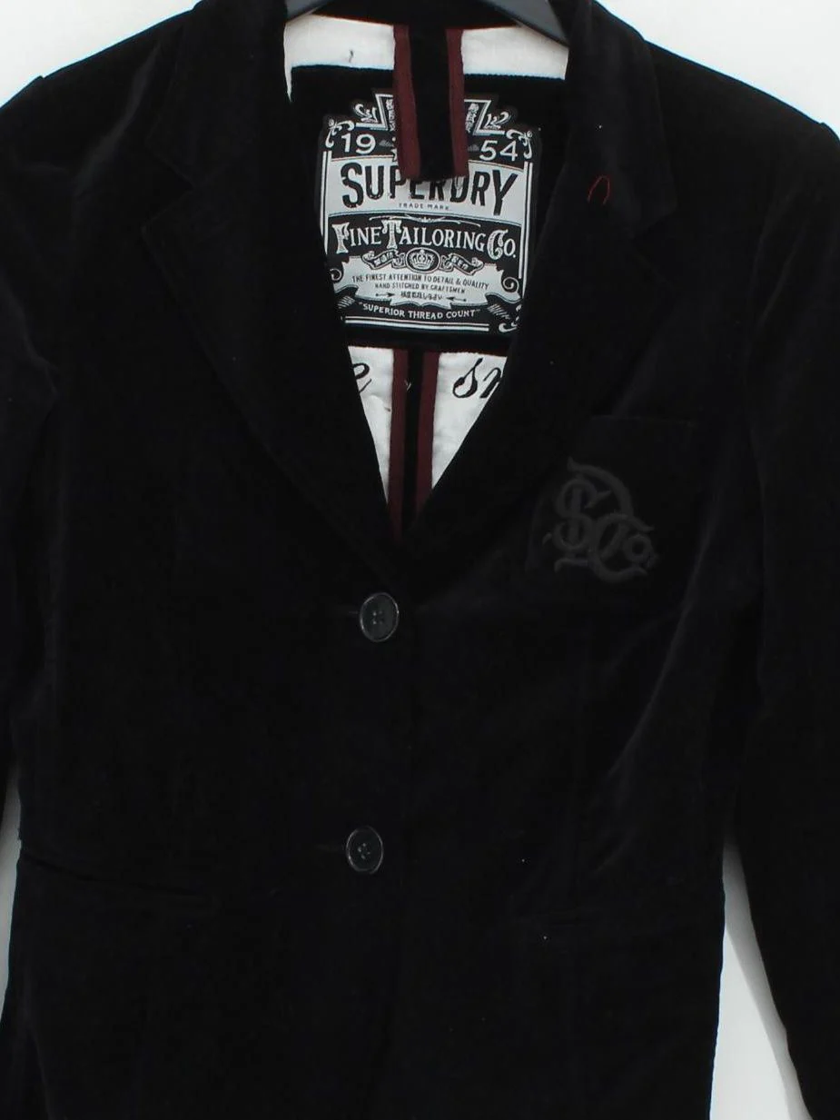 Superdry Women's Blazer S Black 100% Cotton Overcoat - Image 3