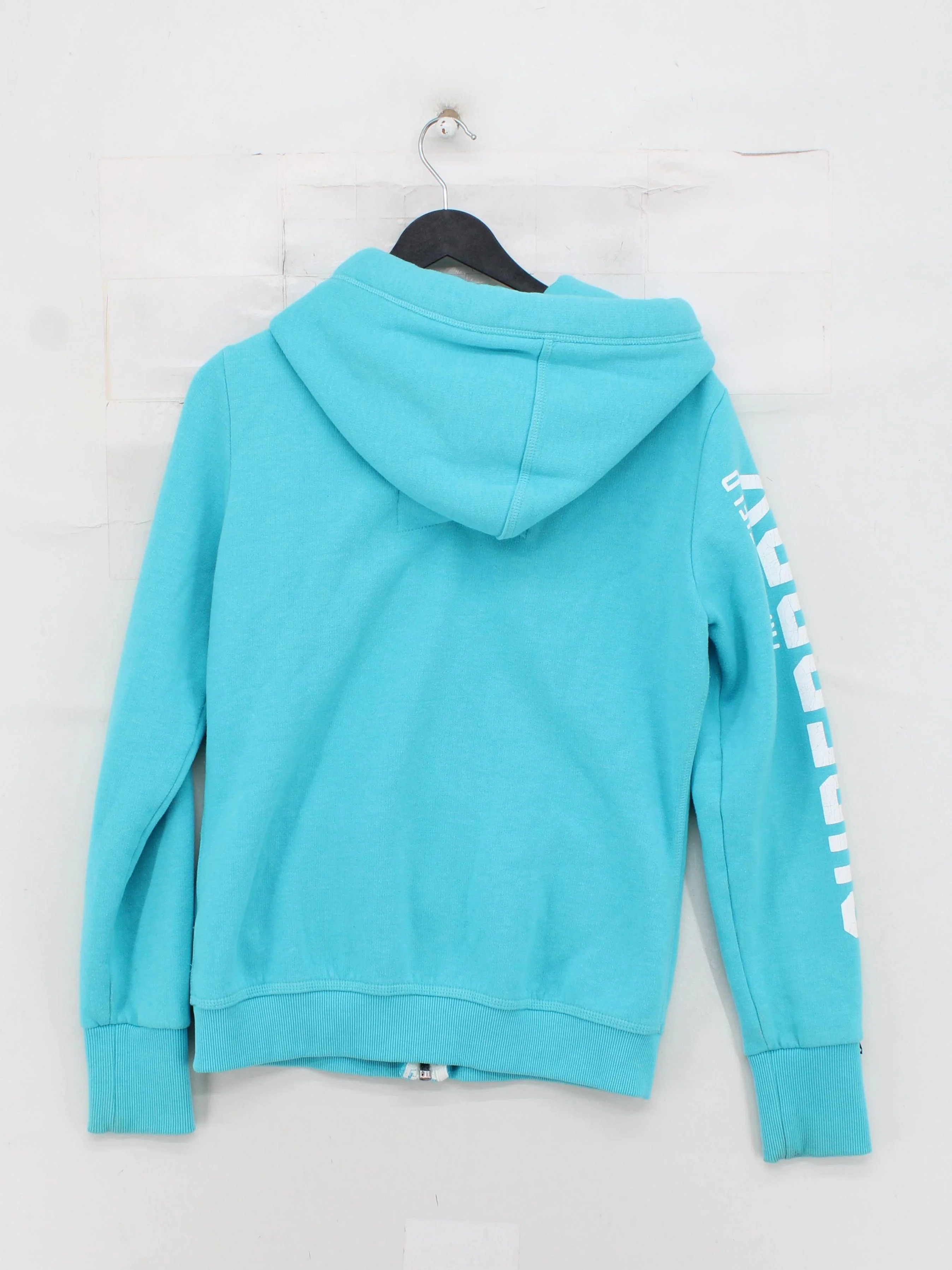 Superdry Women's Hoodie L Blue Graphic Cotton with Polyester Pullover - Image 2
