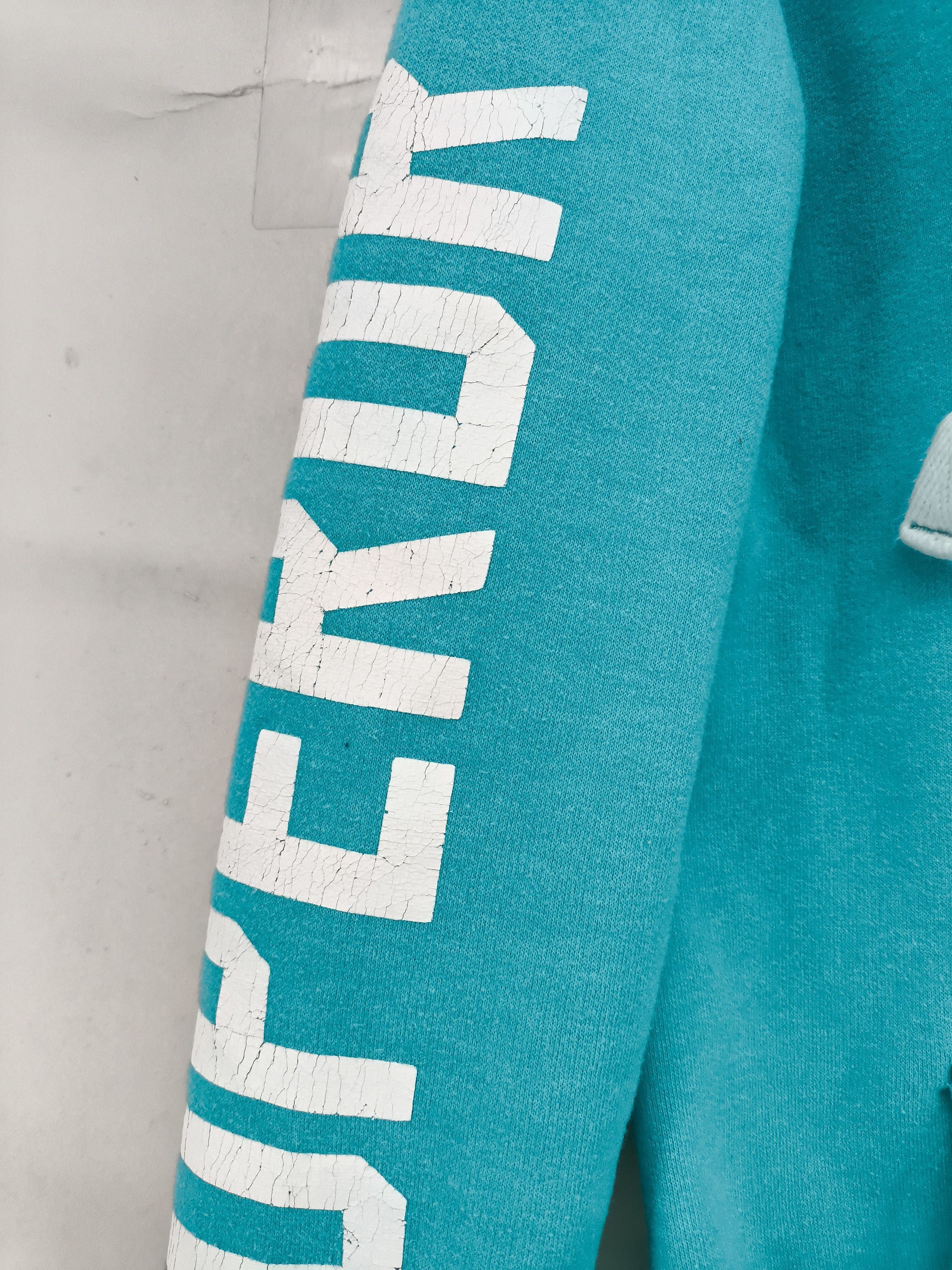 Superdry Women's Hoodie L Blue Graphic Cotton with Polyester Pullover - Image 5