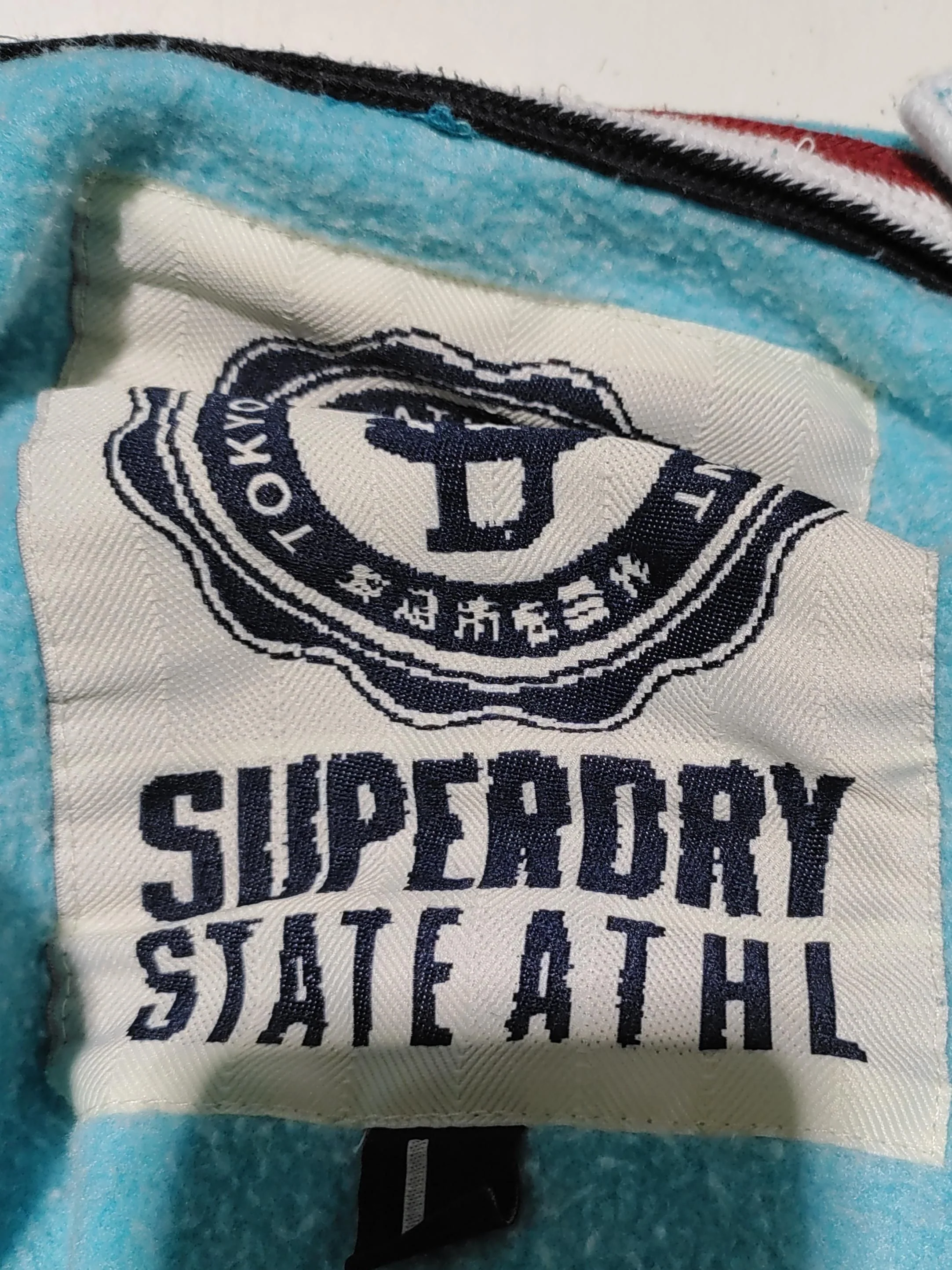 Superdry Women's Hoodie L Blue Graphic Cotton with Polyester Pullover - Image 8