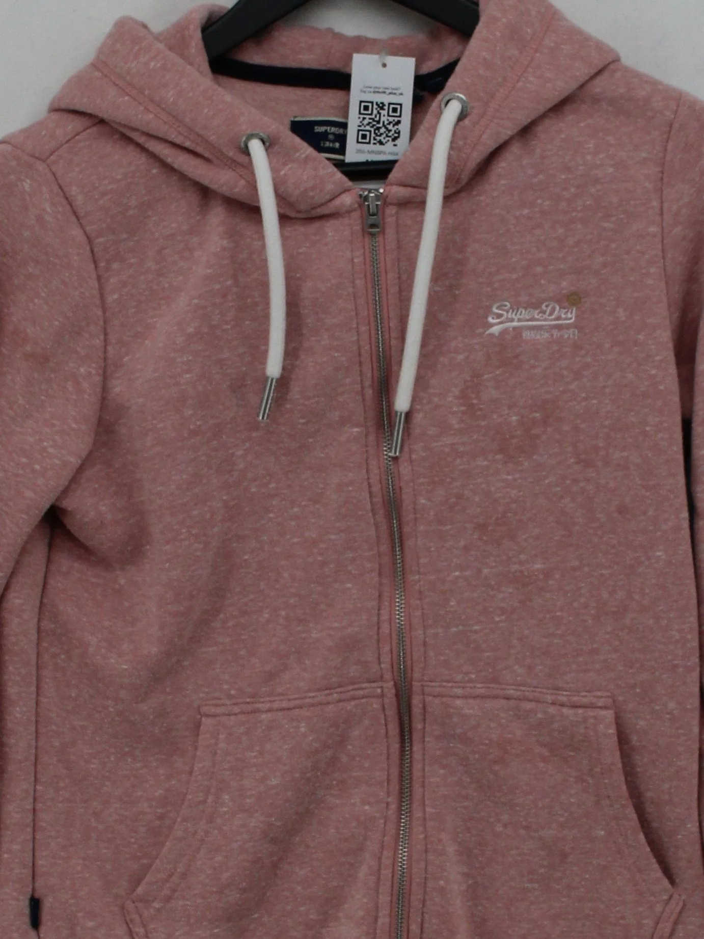 Superdry Women's Hoodie L Pink Polyester with Cotton, Viscose Pullover - Image 3