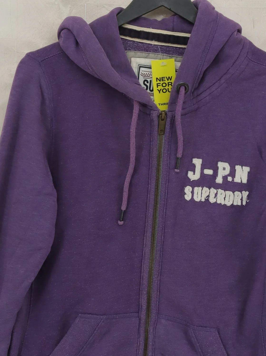 Superdry Women's Hoodie L Purple Graphic 100% Other Pullover - Image 3