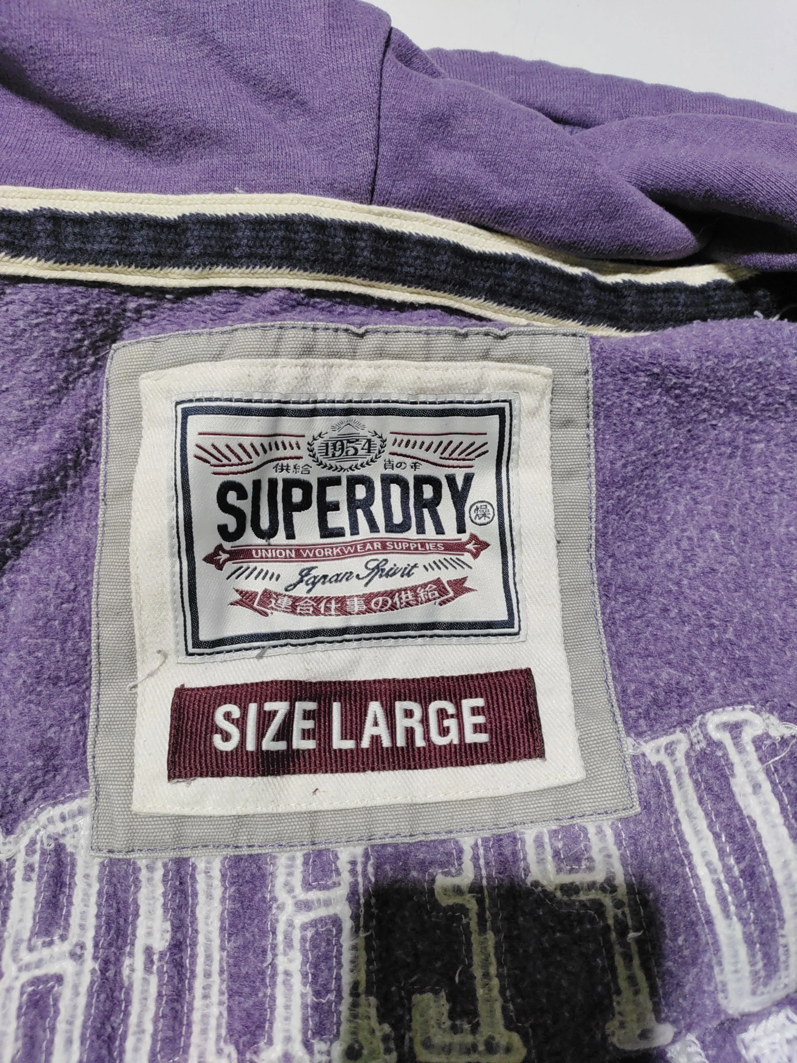 Superdry Women's Hoodie L Purple Graphic 100% Other Pullover - Image 6