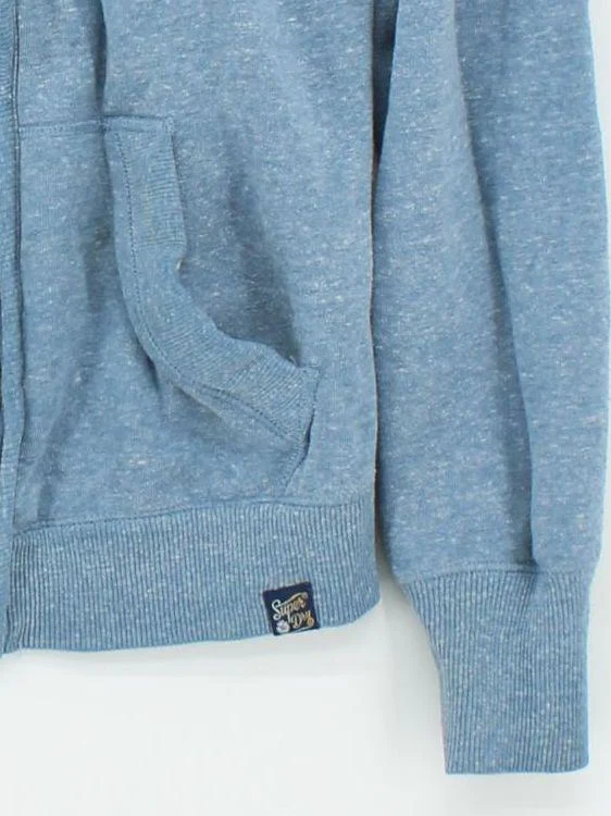Superdry Women's Hoodie S Blue Cotton with Polyester Pullover - Image 4