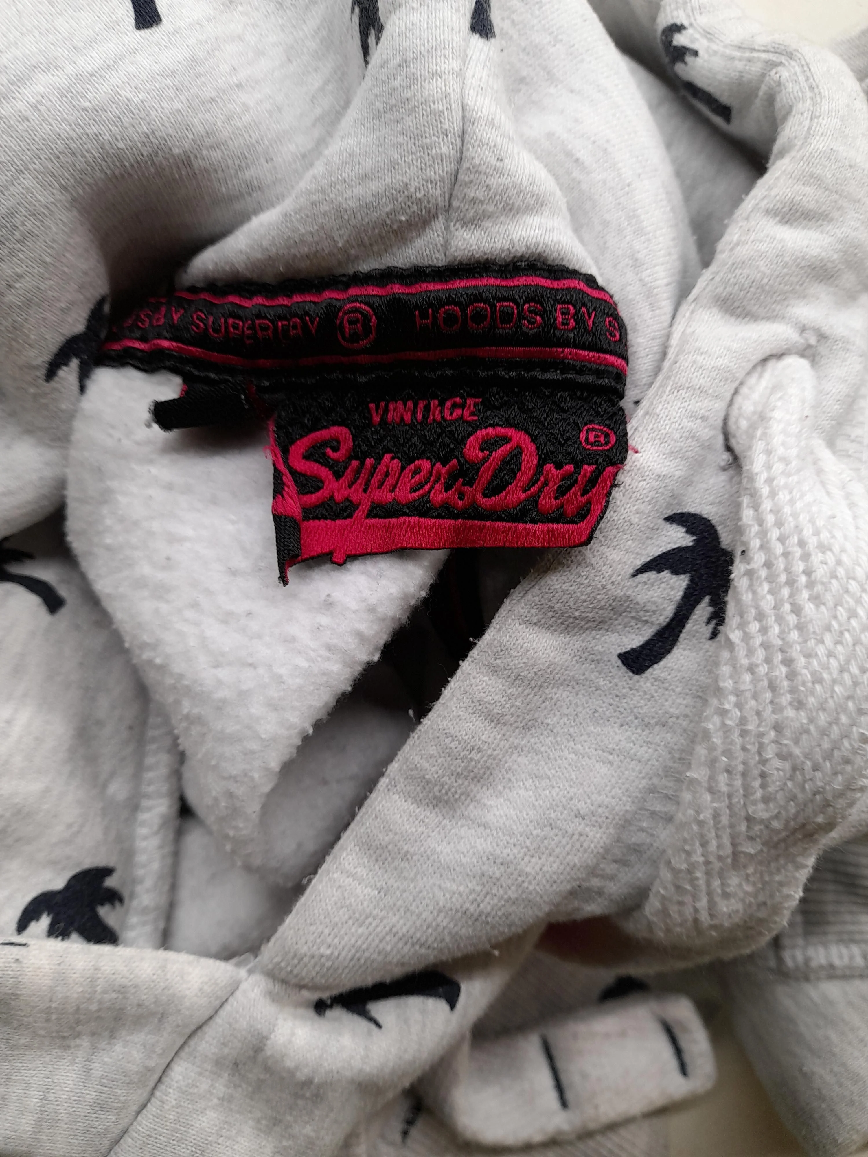 Superdry Women's Hoodie S Grey Cotton with Polyester Pullover - Image 5
