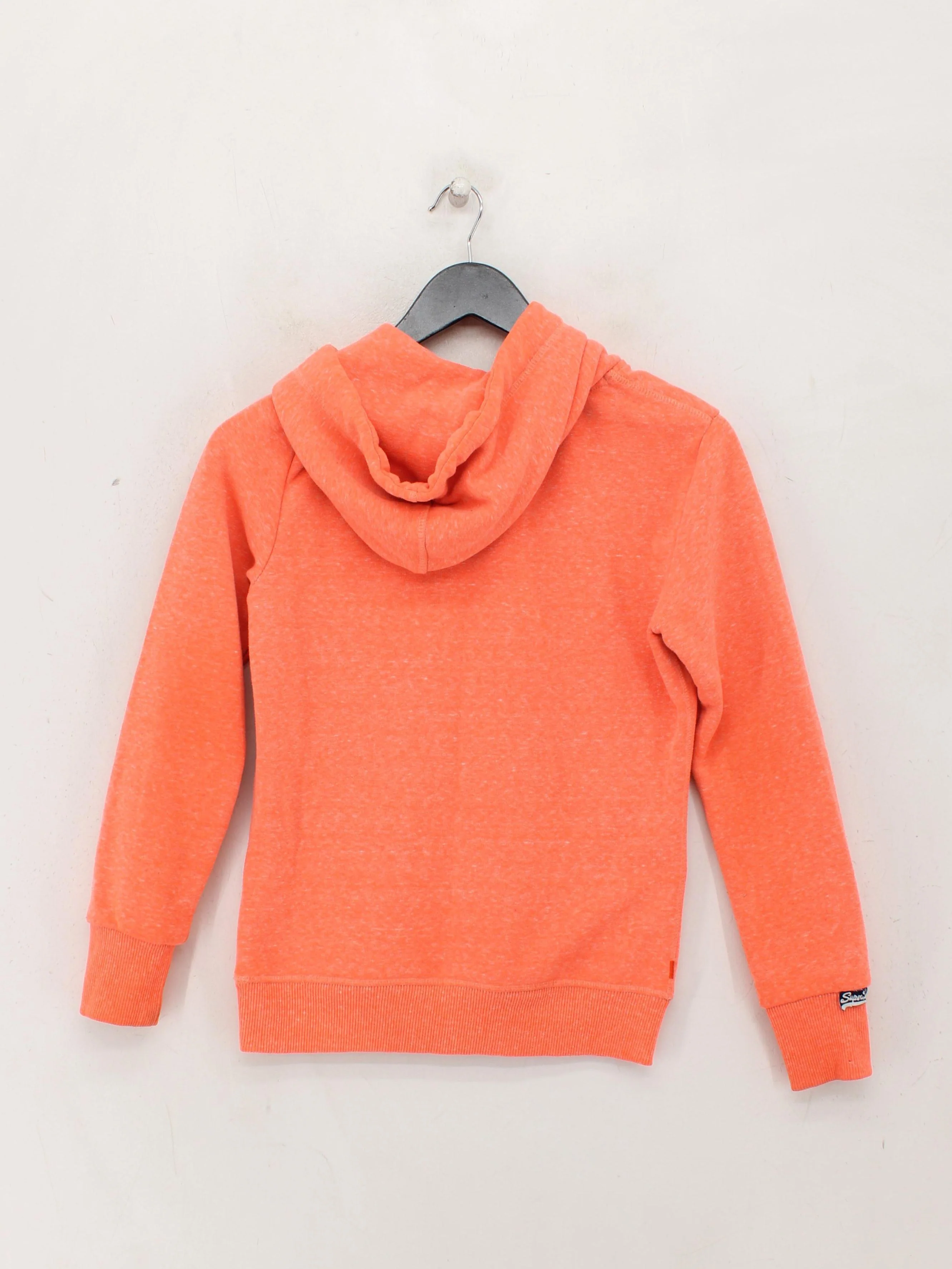Superdry Women's Hoodie S Orange Polyester with Cotton Pullover - Image 2