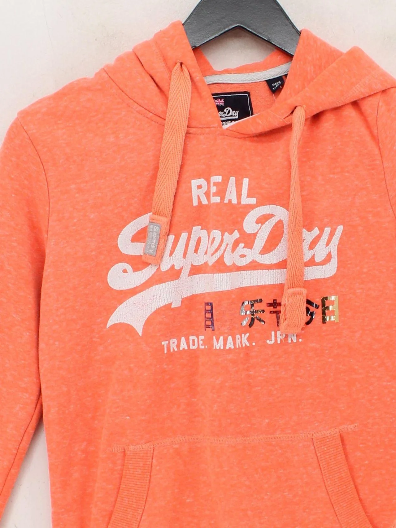 Superdry Women's Hoodie S Orange Polyester with Cotton Pullover - Image 3
