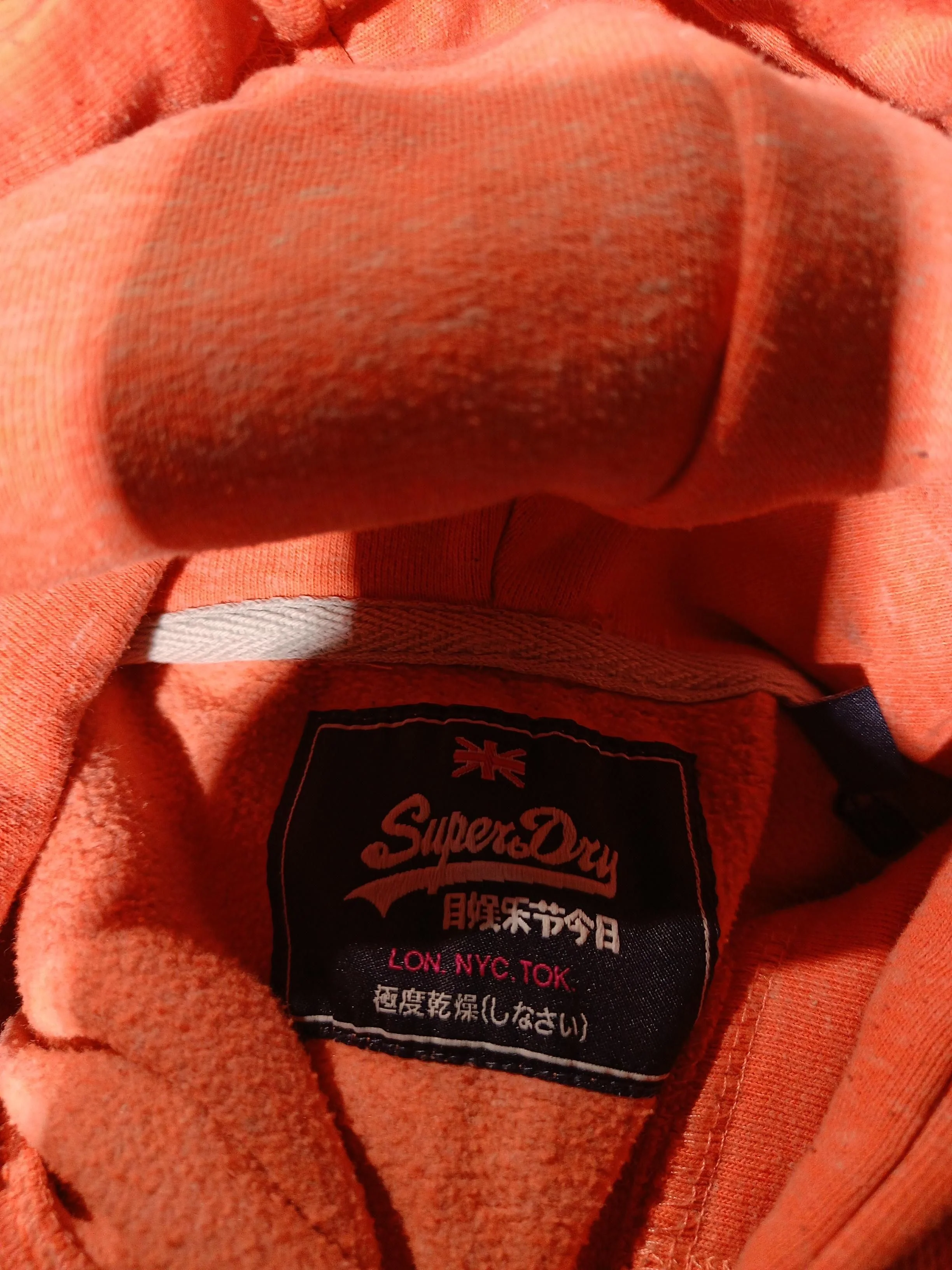Superdry Women's Hoodie S Orange Polyester with Cotton Pullover - Image 7