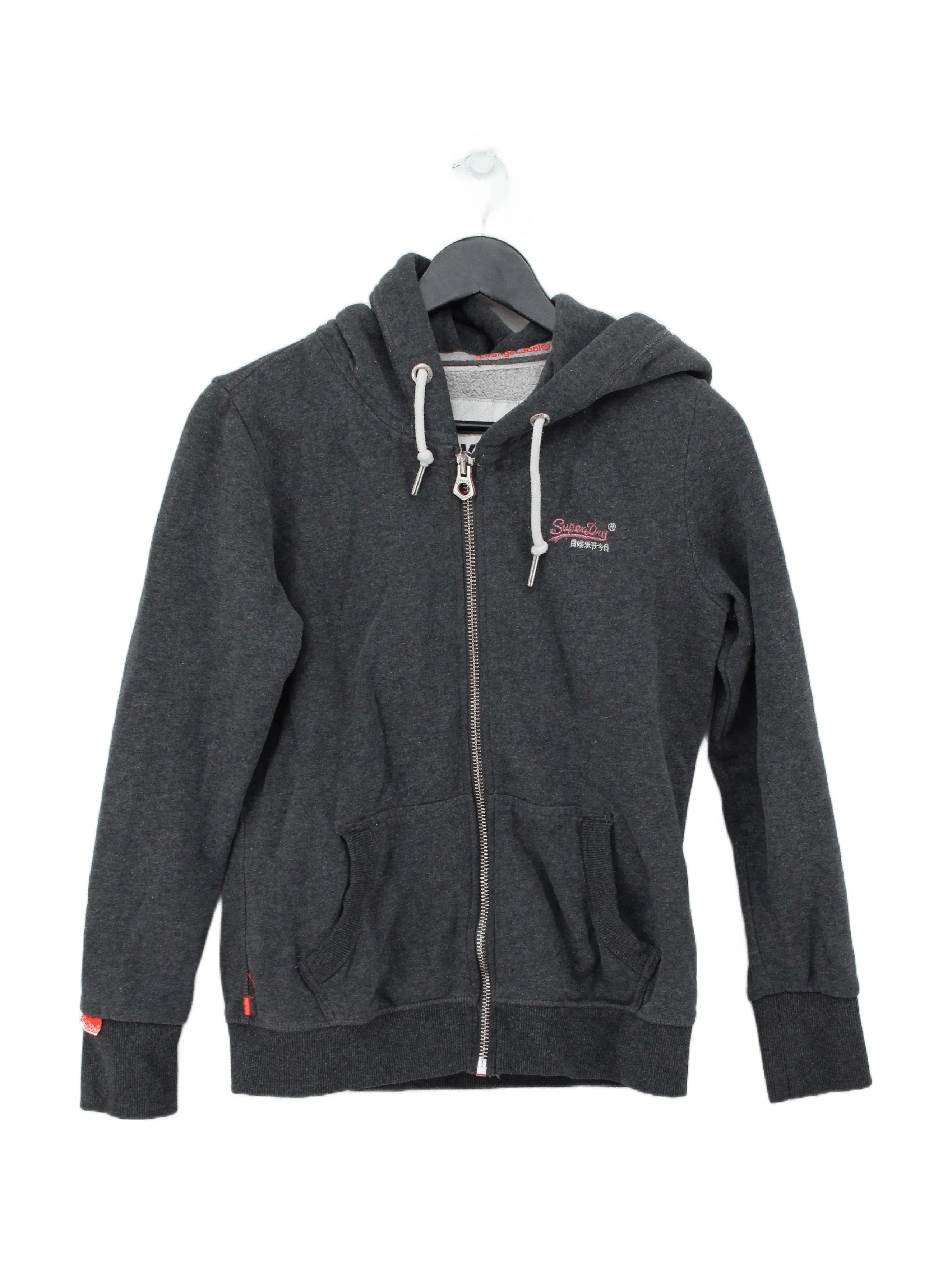Superdry Women's Hoodie UK 12 Grey Cotton with Polyester Pullover