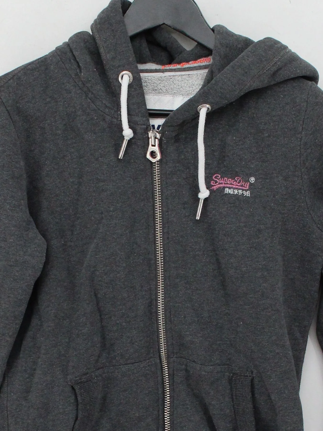 Superdry Women's Hoodie UK 12 Grey Cotton with Polyester Pullover - Image 3