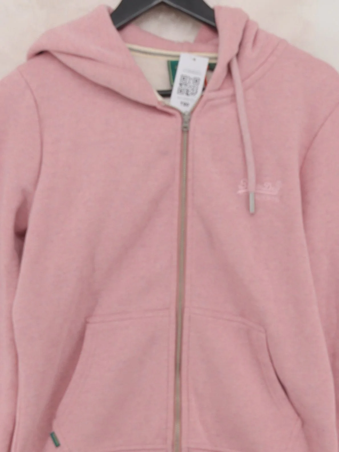 Superdry Women's Hoodie UK 12 Pink Cotton with Polyester Pullover New with tags - Image 3