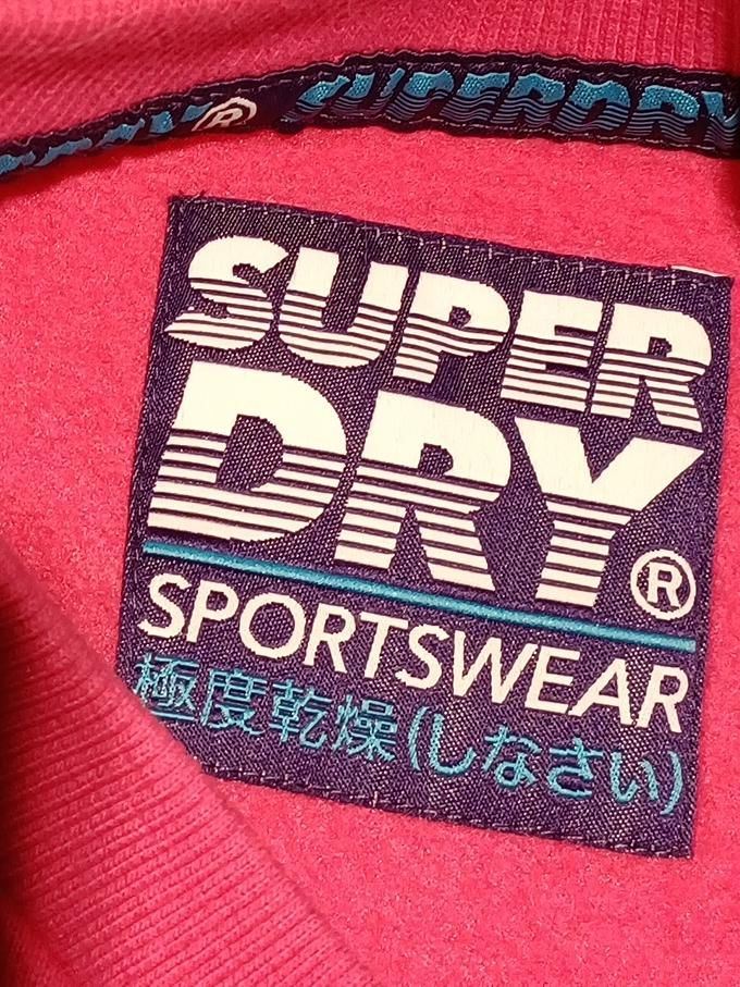 Superdry Women's Hoodie UK 12 Pink Graphic Cotton with Polyester Pullover - Image 6