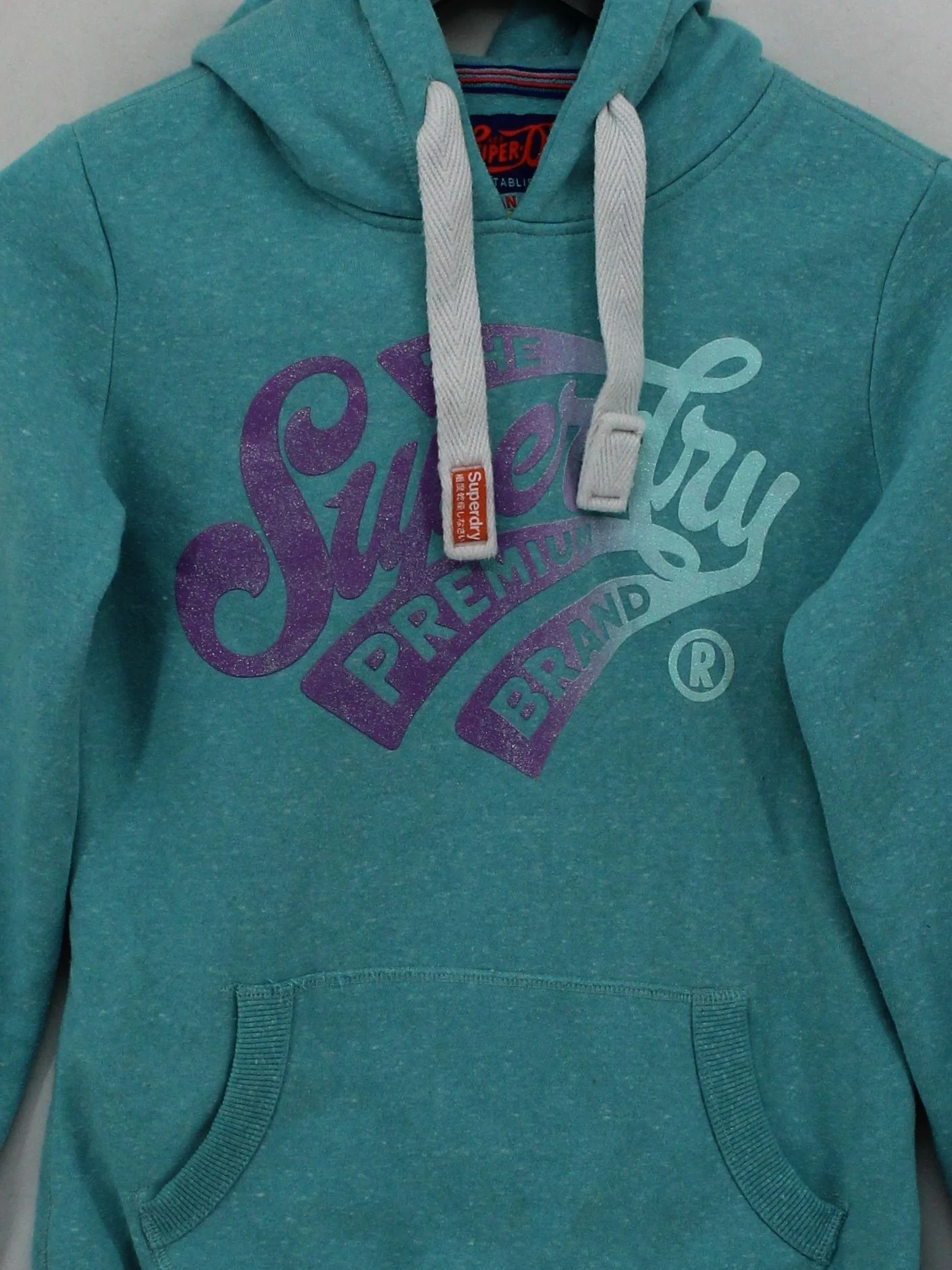 Superdry Women's Hoodie XS Blue Polyester with Cotton Pullover - Image 3