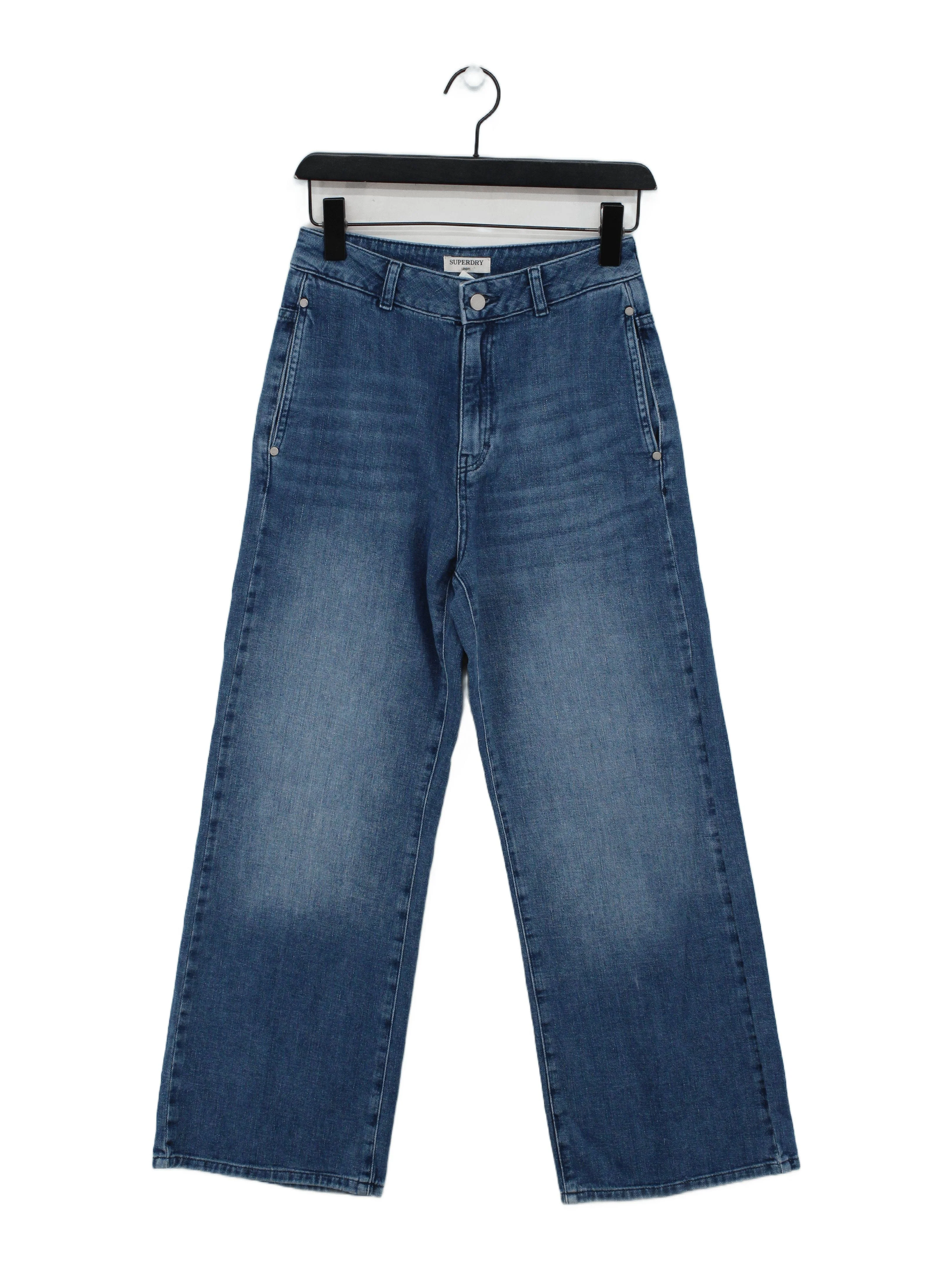 Superdry Women's Jeans W 25 in Blue 100% Cotton Wide-Leg