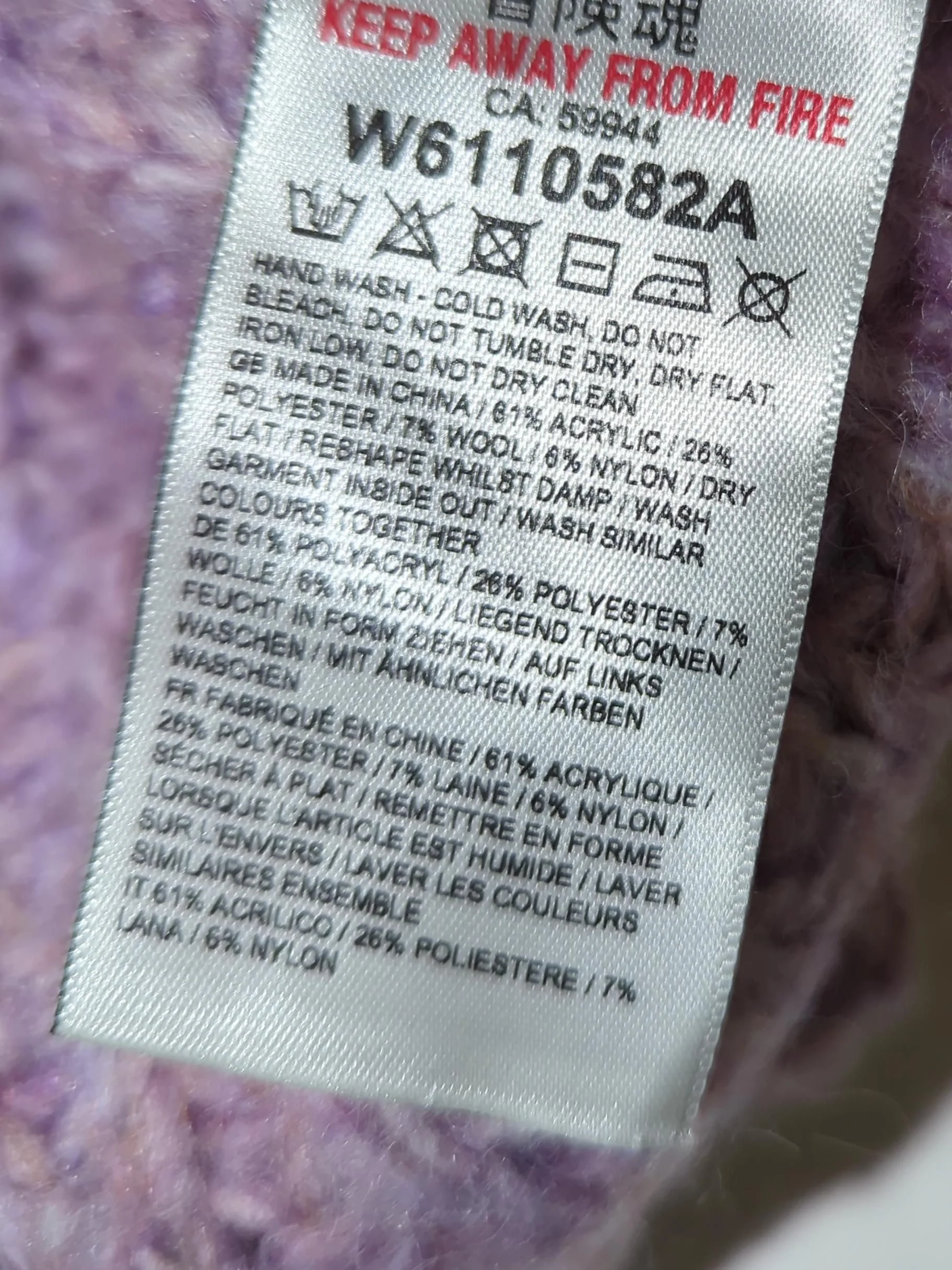 Superdry Women's Jumper M Purple Acrylic with Polyester, Wool, Nylon Pullover - Image 6