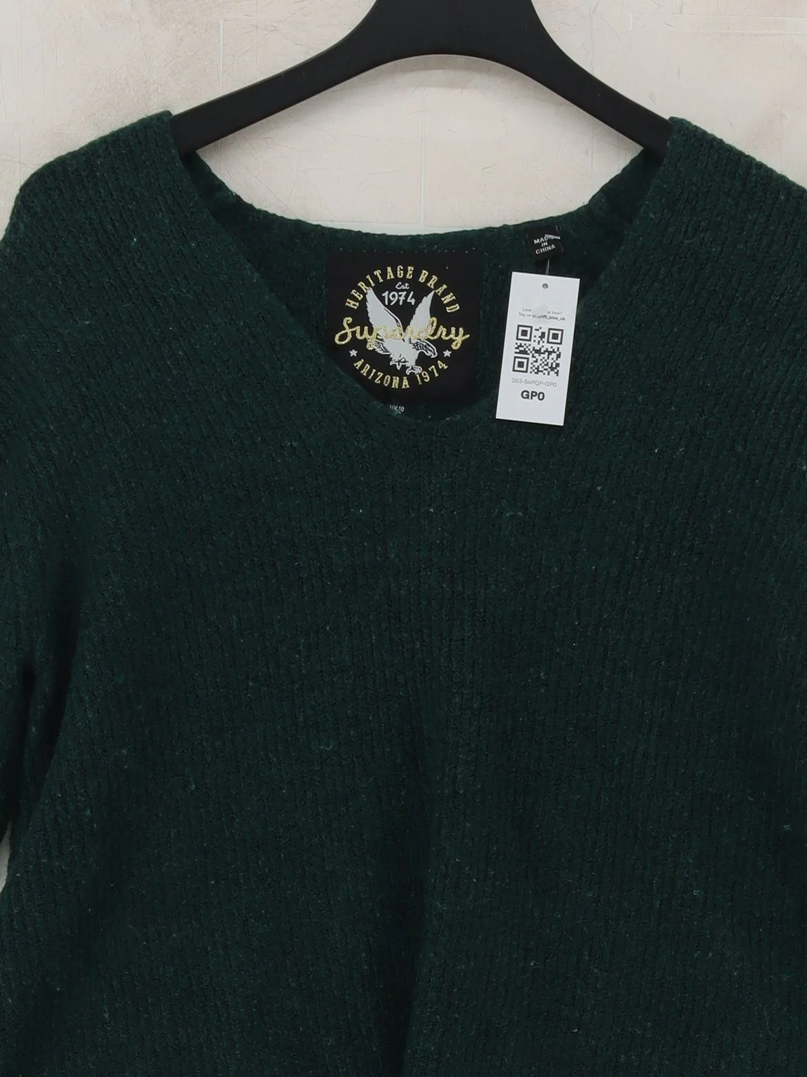 Superdry Women's Jumper UK 10 Green Acrylic with Nylon, Wool, Elastane Pullover - Image 3