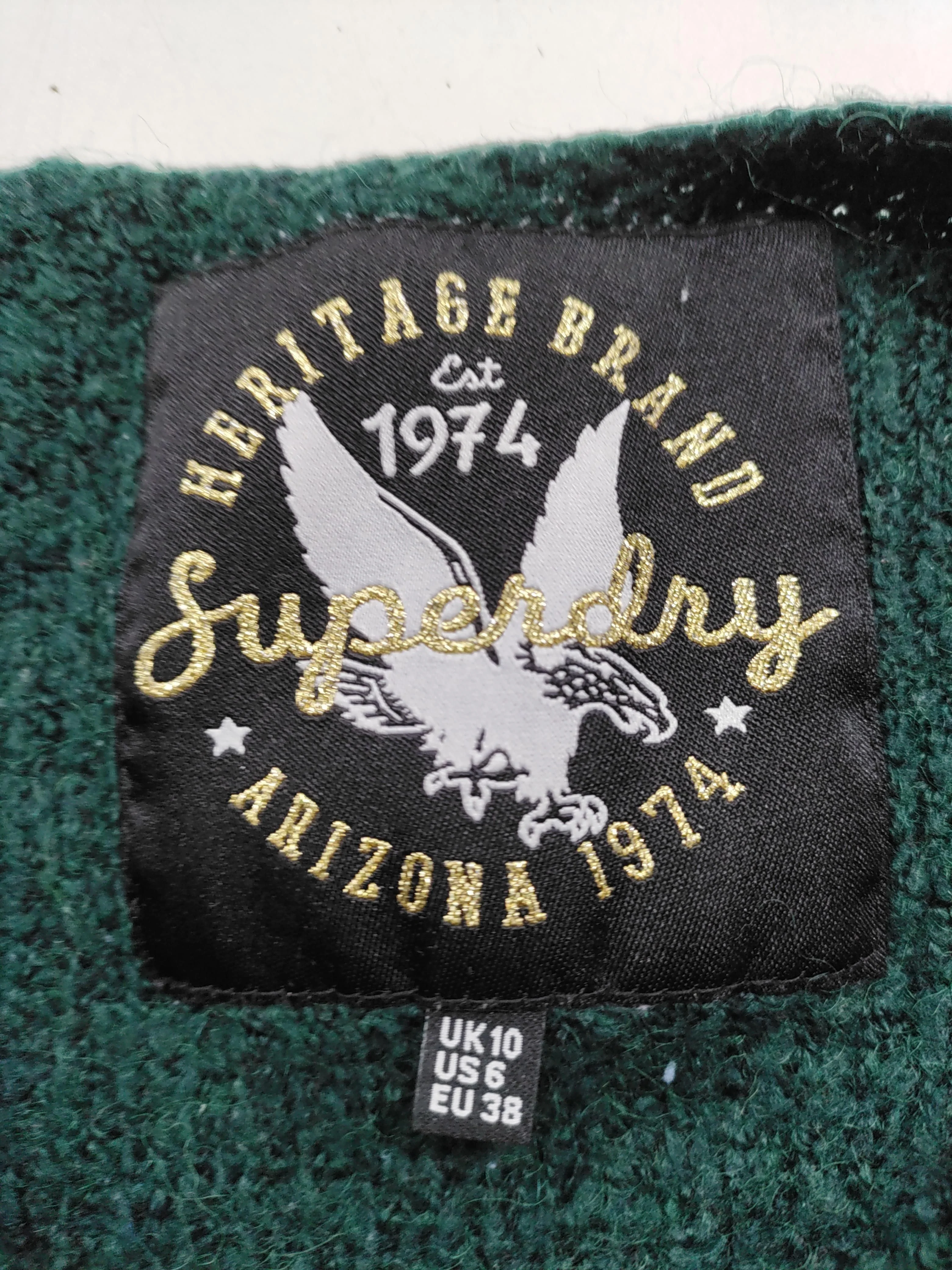 Superdry Women's Jumper UK 10 Green Acrylic with Nylon, Wool, Elastane Pullover - Image 6