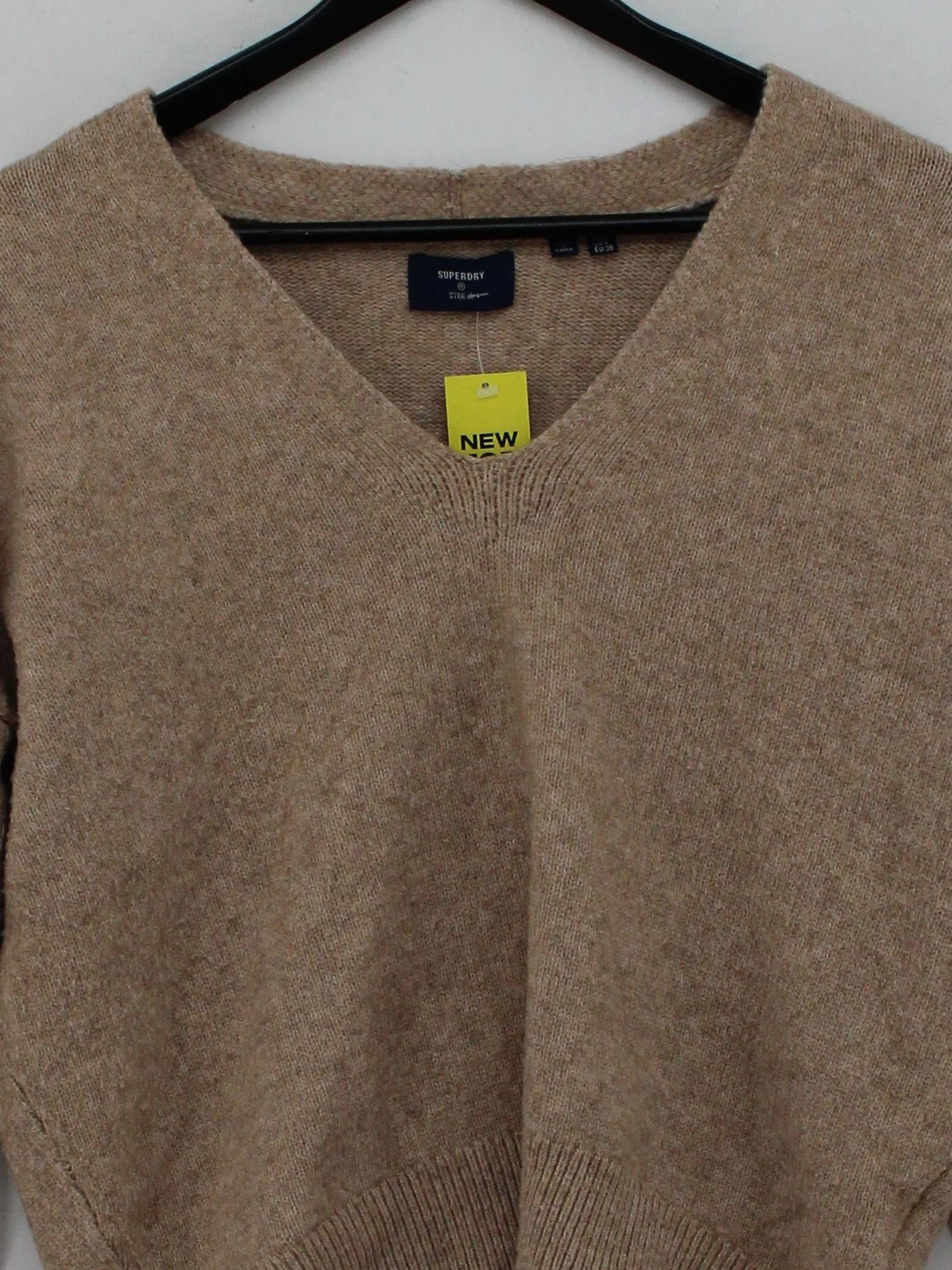 Superdry Women's Jumper UK 8 Tan Polyester with Wool, Nylon, Elastane Pullover - Image 3