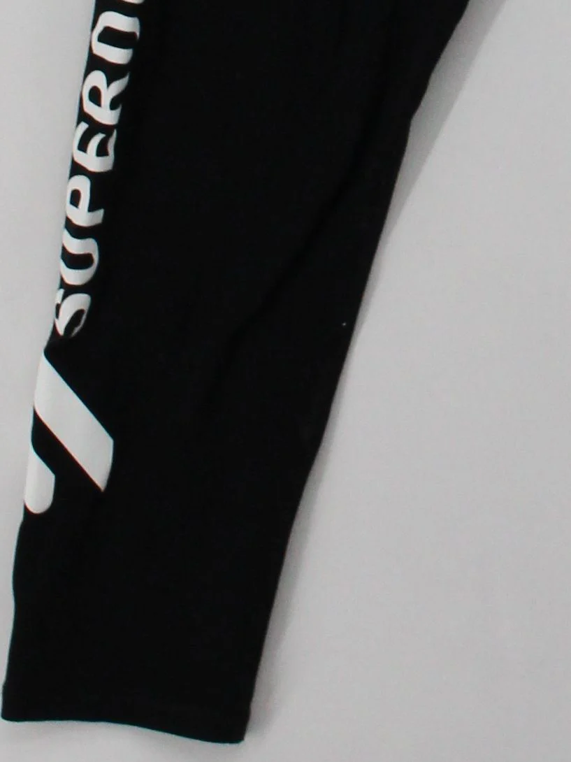 Superdry Women's Leggings UK 16 Black Cotton with Elastane Cropped - Image 4