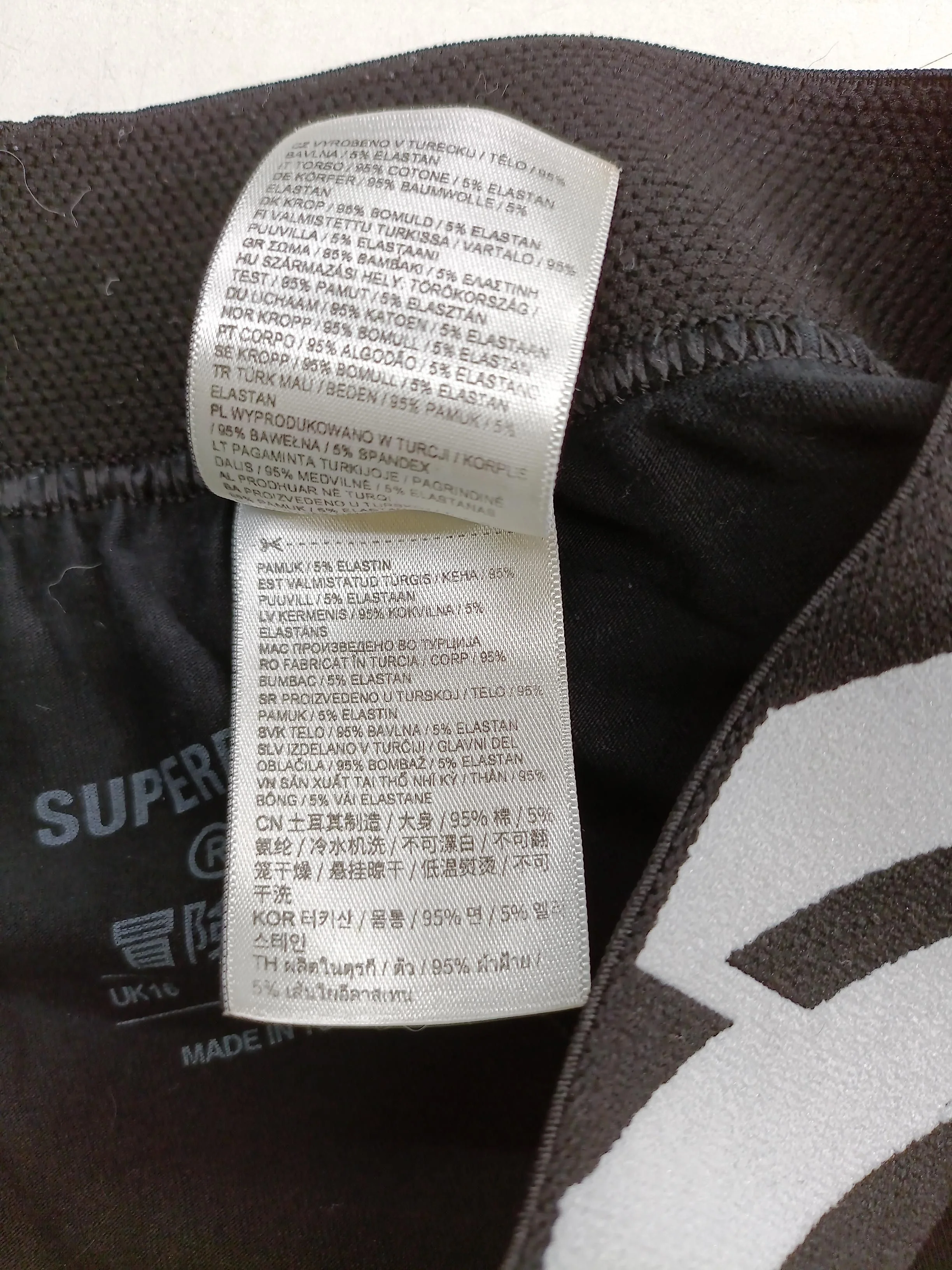 Superdry Women's Leggings UK 16 Black Cotton with Elastane Cropped - Image 7