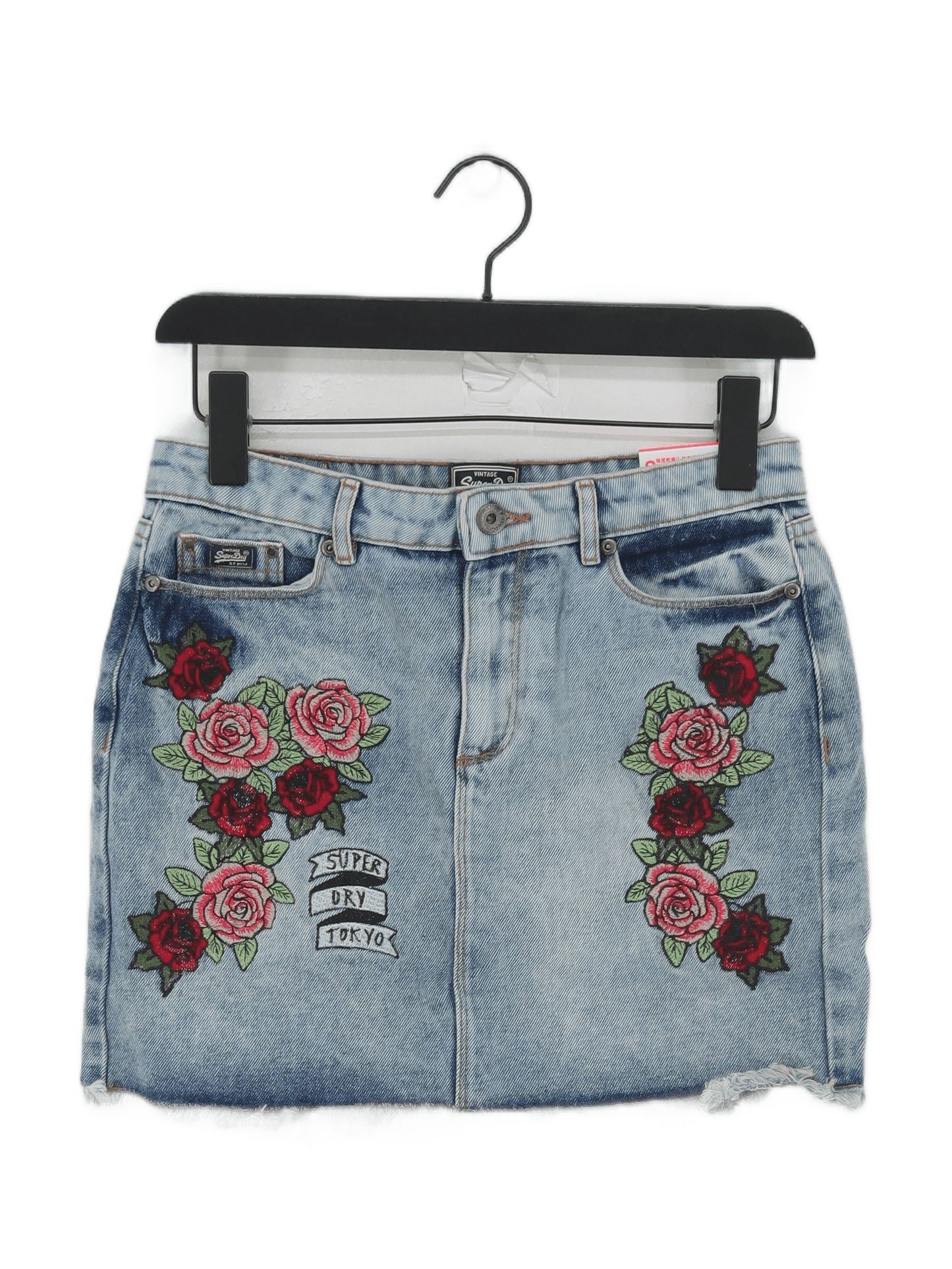 Superdry Women's Mini Skirt W 24 in Blue 100% Cotton Mini New with tags