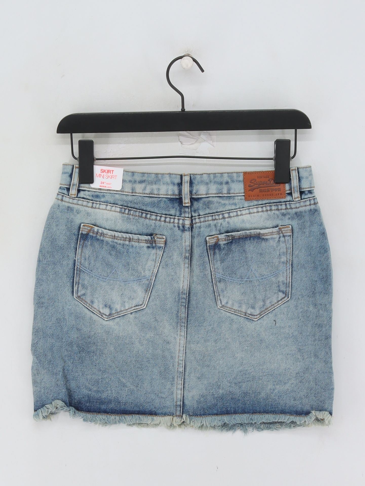 Superdry Women's Mini Skirt W 24 in Blue 100% Cotton Mini New with tags - Image 2