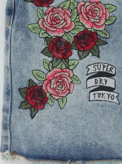Superdry Women's Mini Skirt W 24 in Blue 100% Cotton Mini New with tags - Image 4