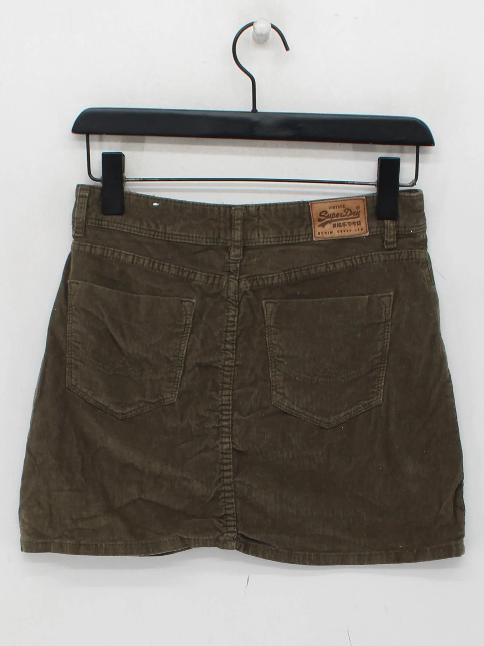Superdry Women's Mini Skirt XS Green Cotton with Elastane Short Mini - Image 2