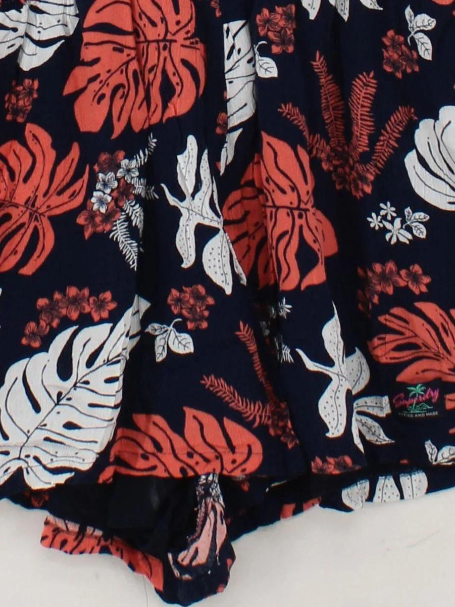 Superdry Women's Playsuit M Blue Floral Viscose with Polyester Playsuit - Image 4