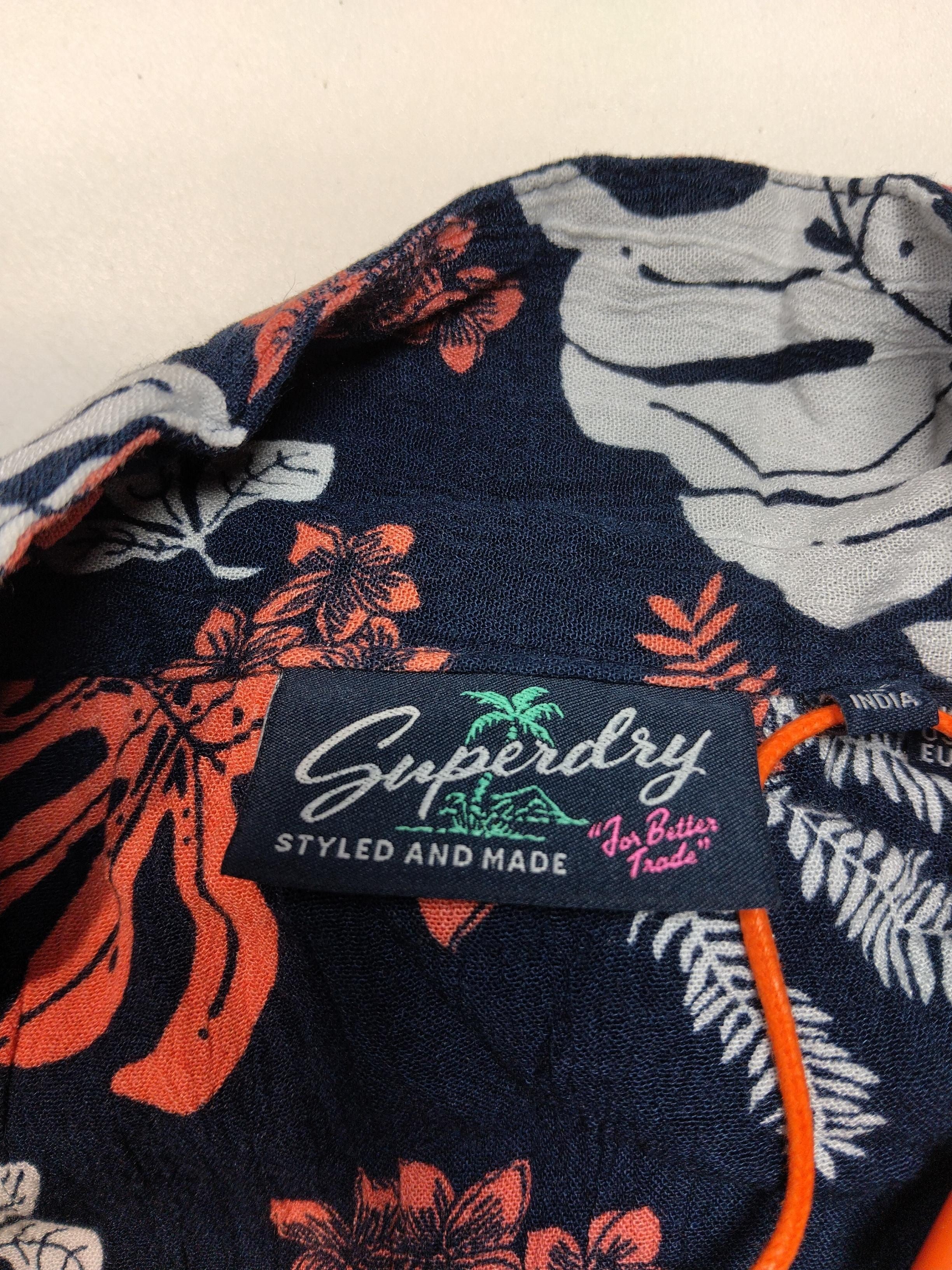 Superdry Women's Playsuit M Blue Floral Viscose with Polyester Playsuit - Image 5
