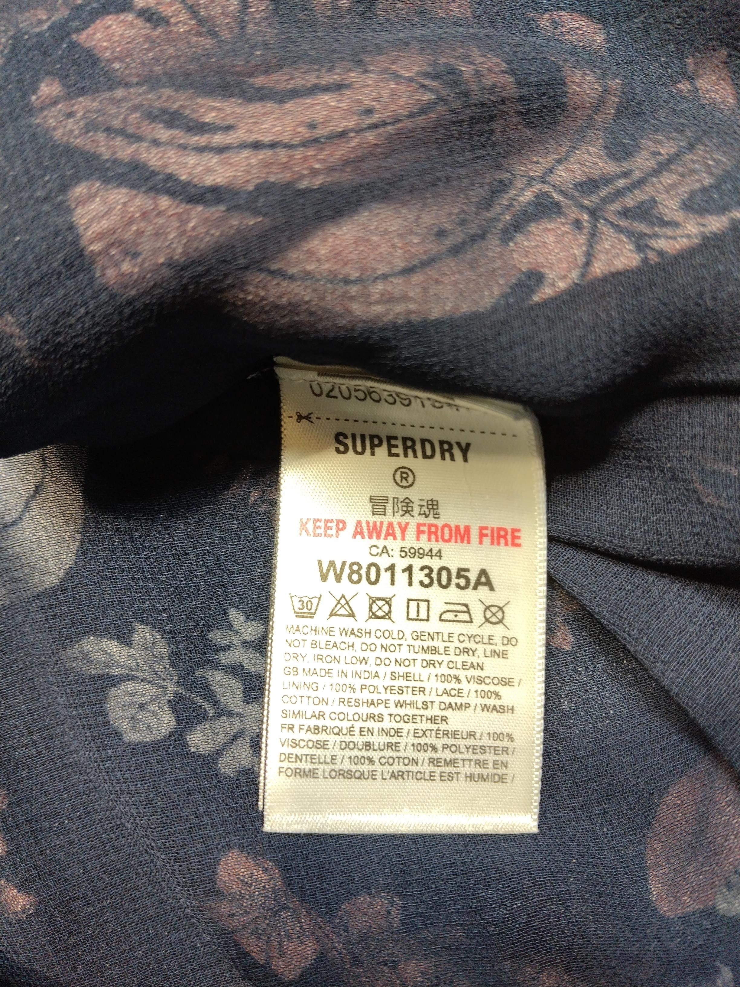 Superdry Women's Playsuit M Blue Floral Viscose with Polyester Playsuit - Image 6