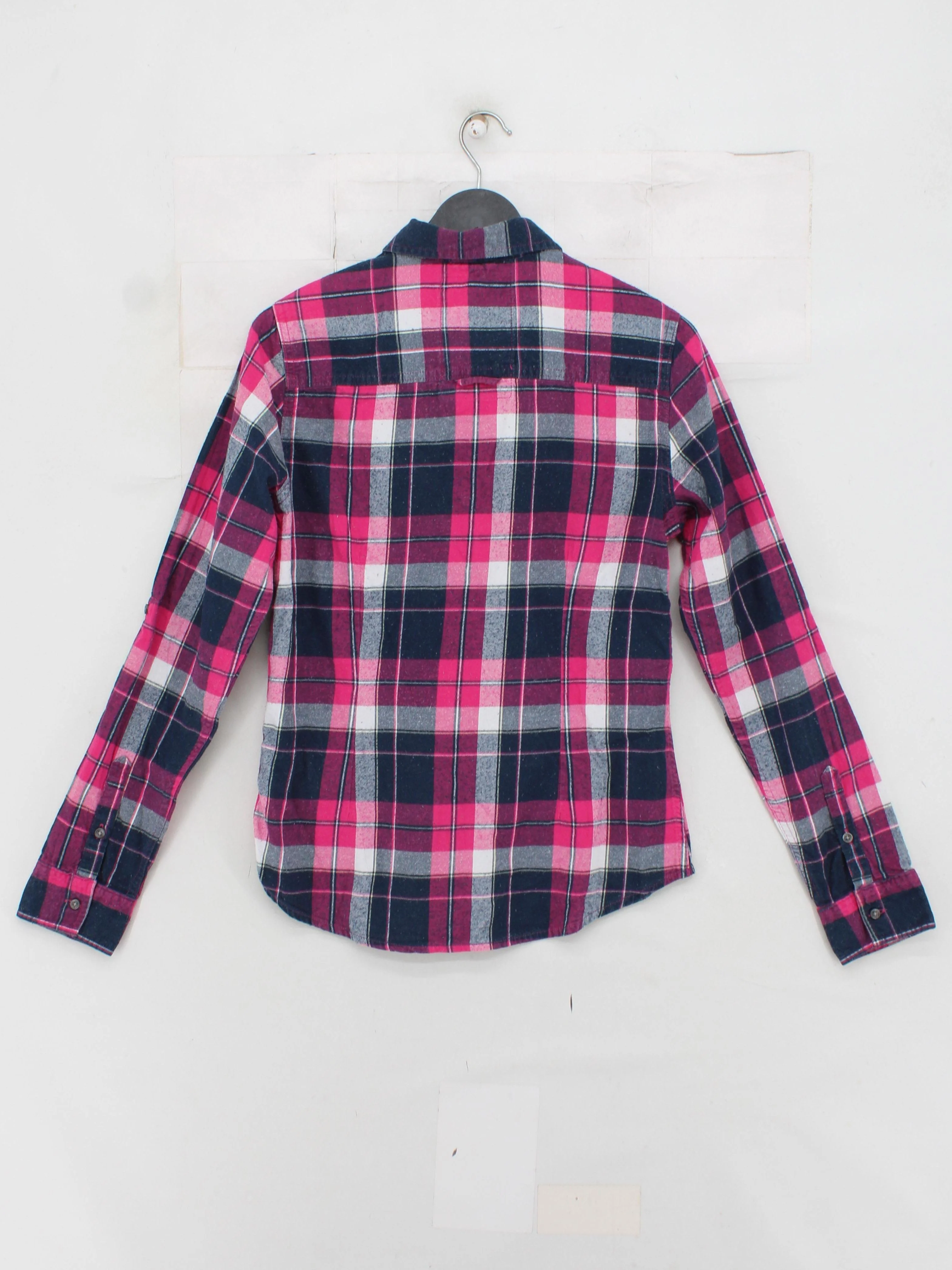 Superdry Women's Shirt M Multi Checkered 100% Cotton Long Sleeve Collared Basic - Image 2
