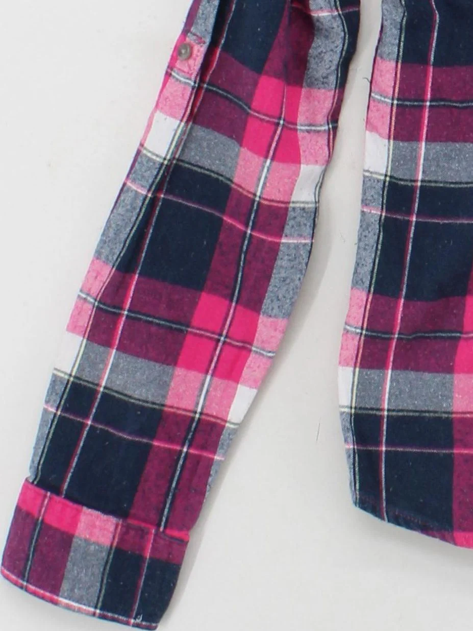 Superdry Women's Shirt M Multi Checkered 100% Cotton Long Sleeve Collared Basic - Image 4