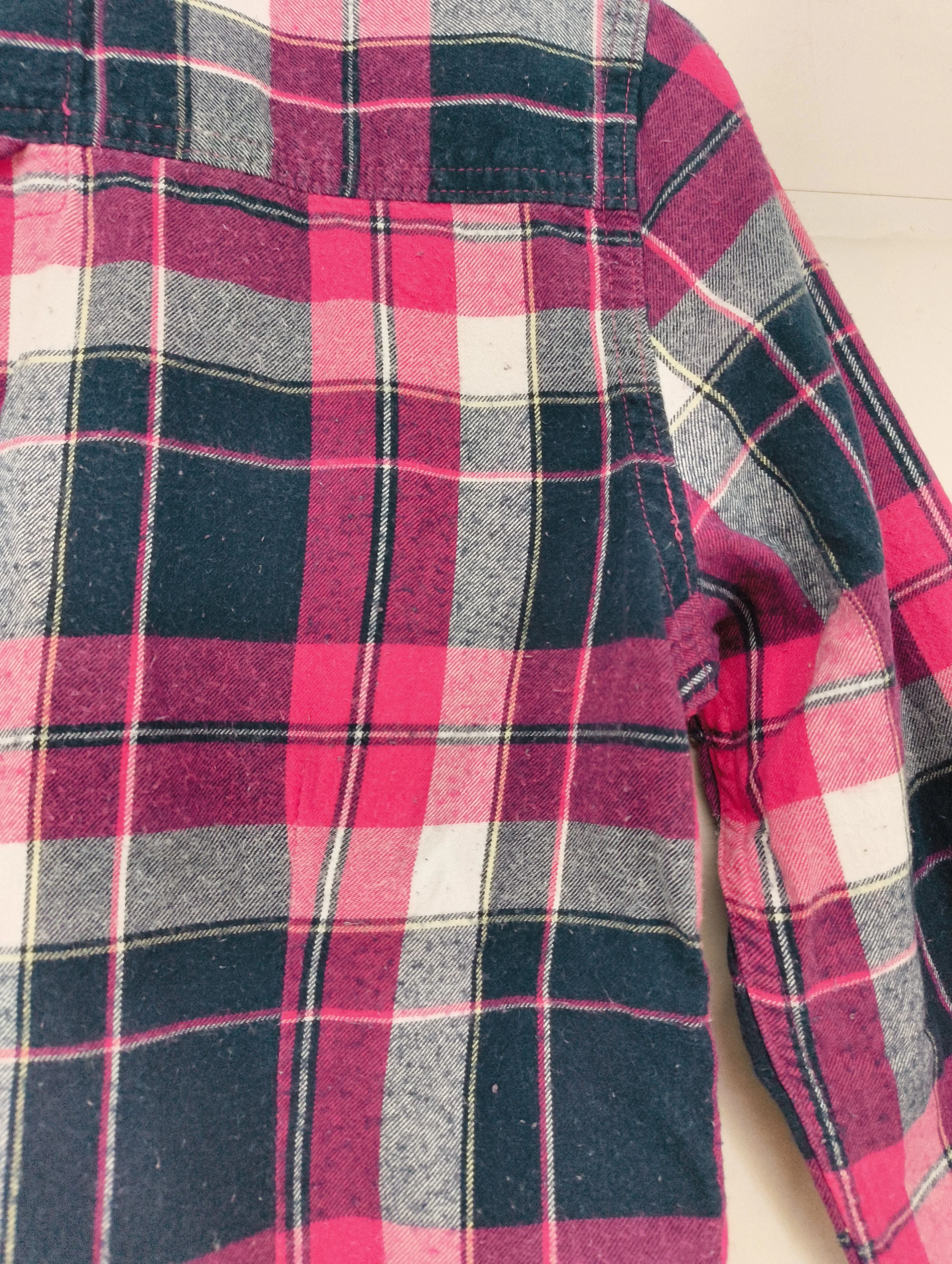 Superdry Women's Shirt M Multi Checkered 100% Cotton Long Sleeve Collared Basic - Image 5