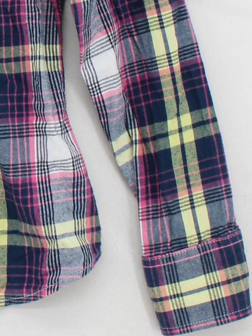 Superdry Women's Shirt S Multi Checkered 100% Cotton Long Sleeve Collared Basic - Image 4
