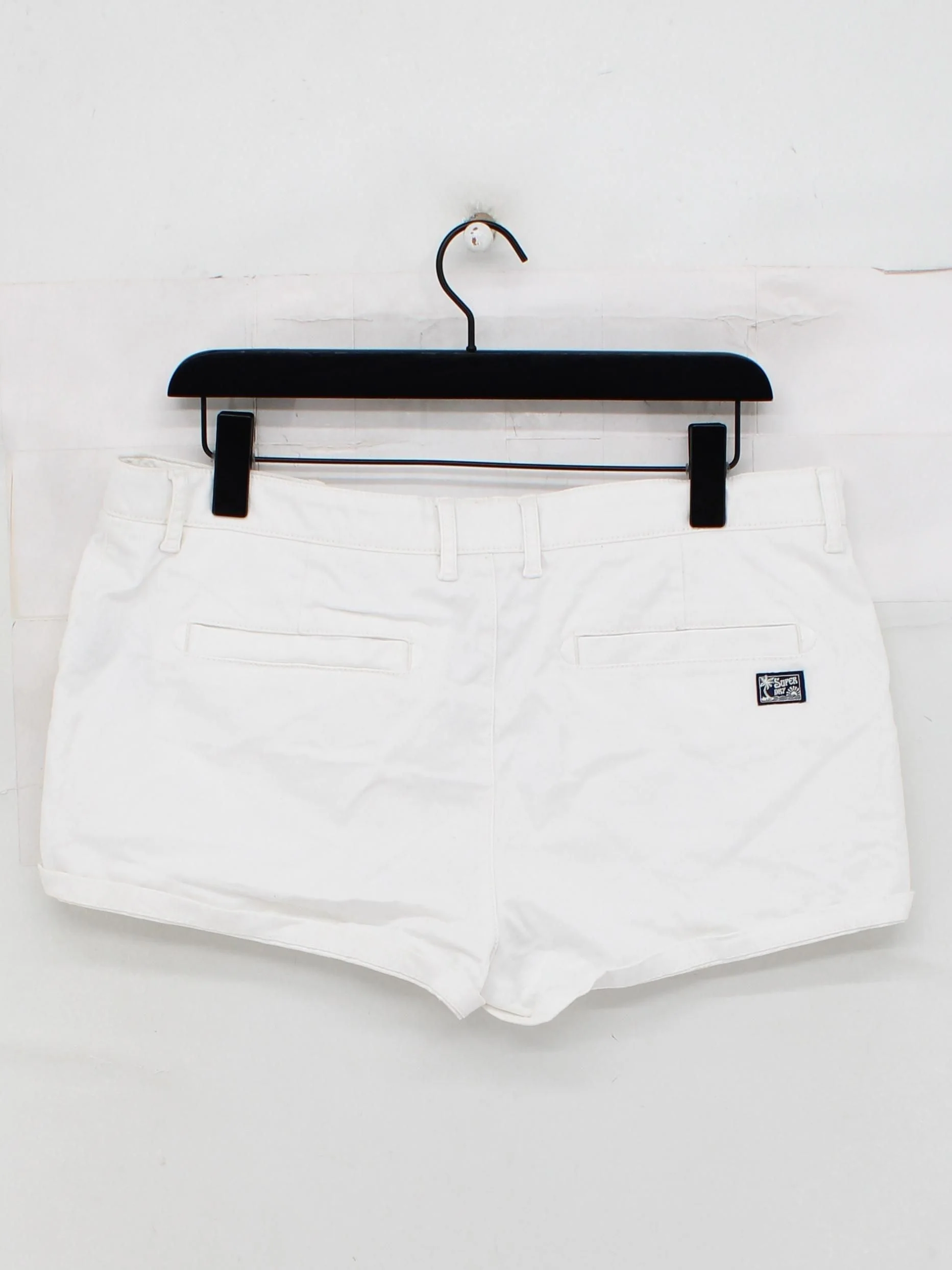 Superdry Women's Shorts UK 14 White Cotton with Elastane Cut-Off - Image 2