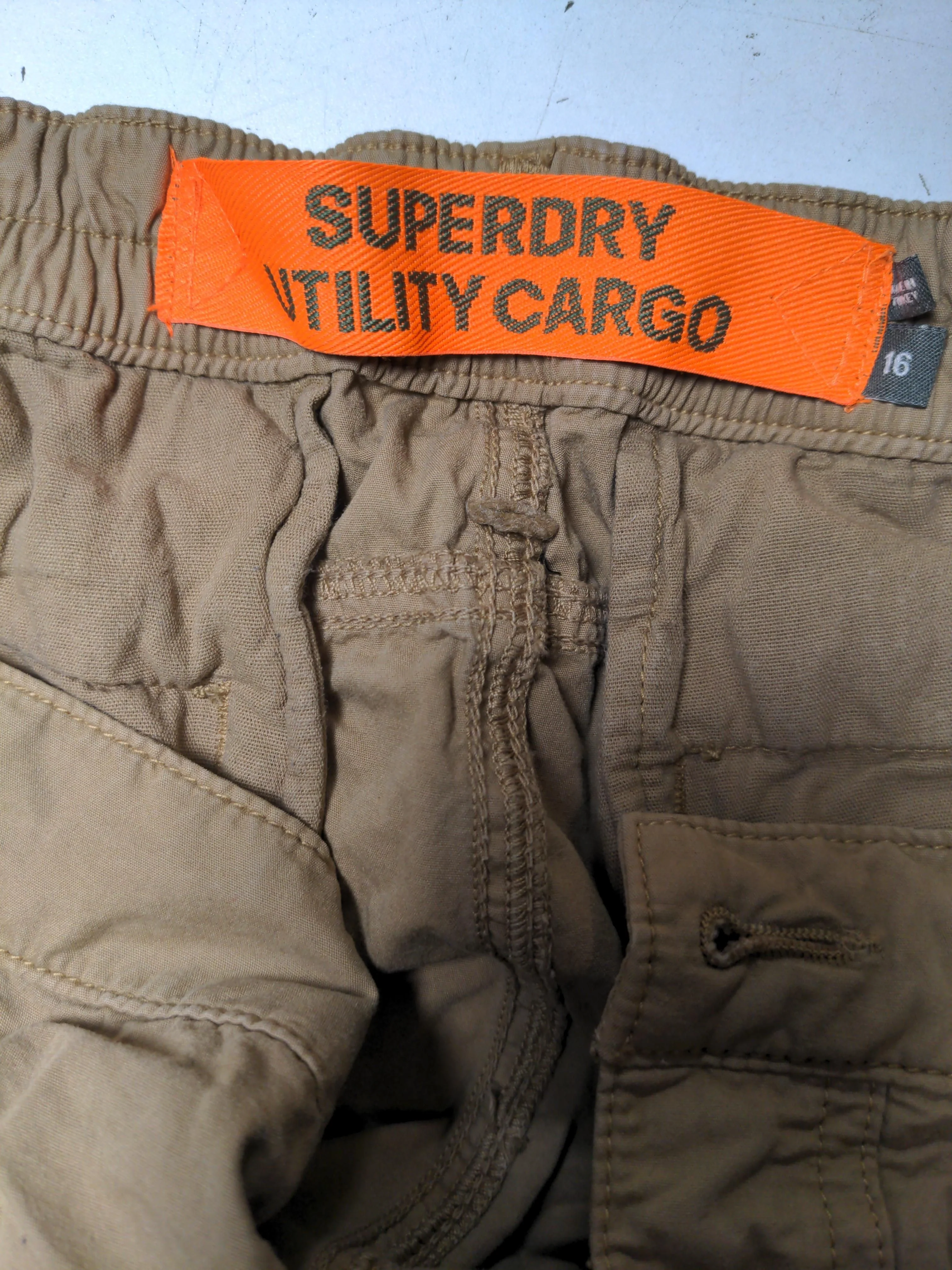 Superdry Women's Shorts UK 16 Tan 100% Cotton Cargo - Image 5