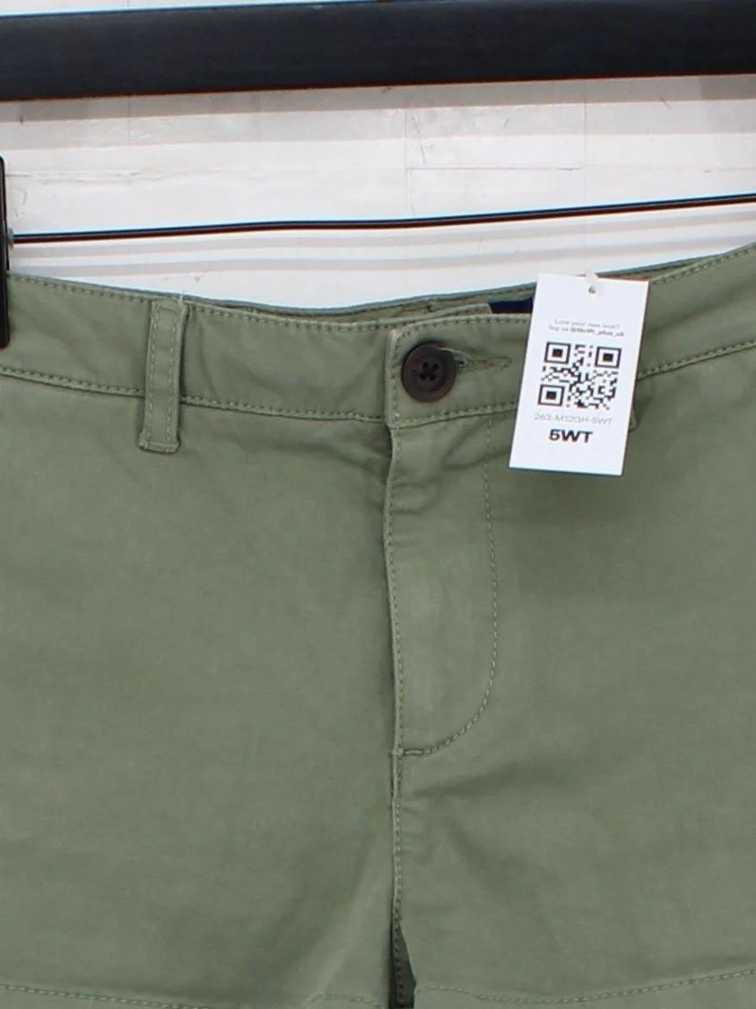 Superdry Women's Shorts UK 8 Green Cotton with Elastane Cut-Off - Image 3