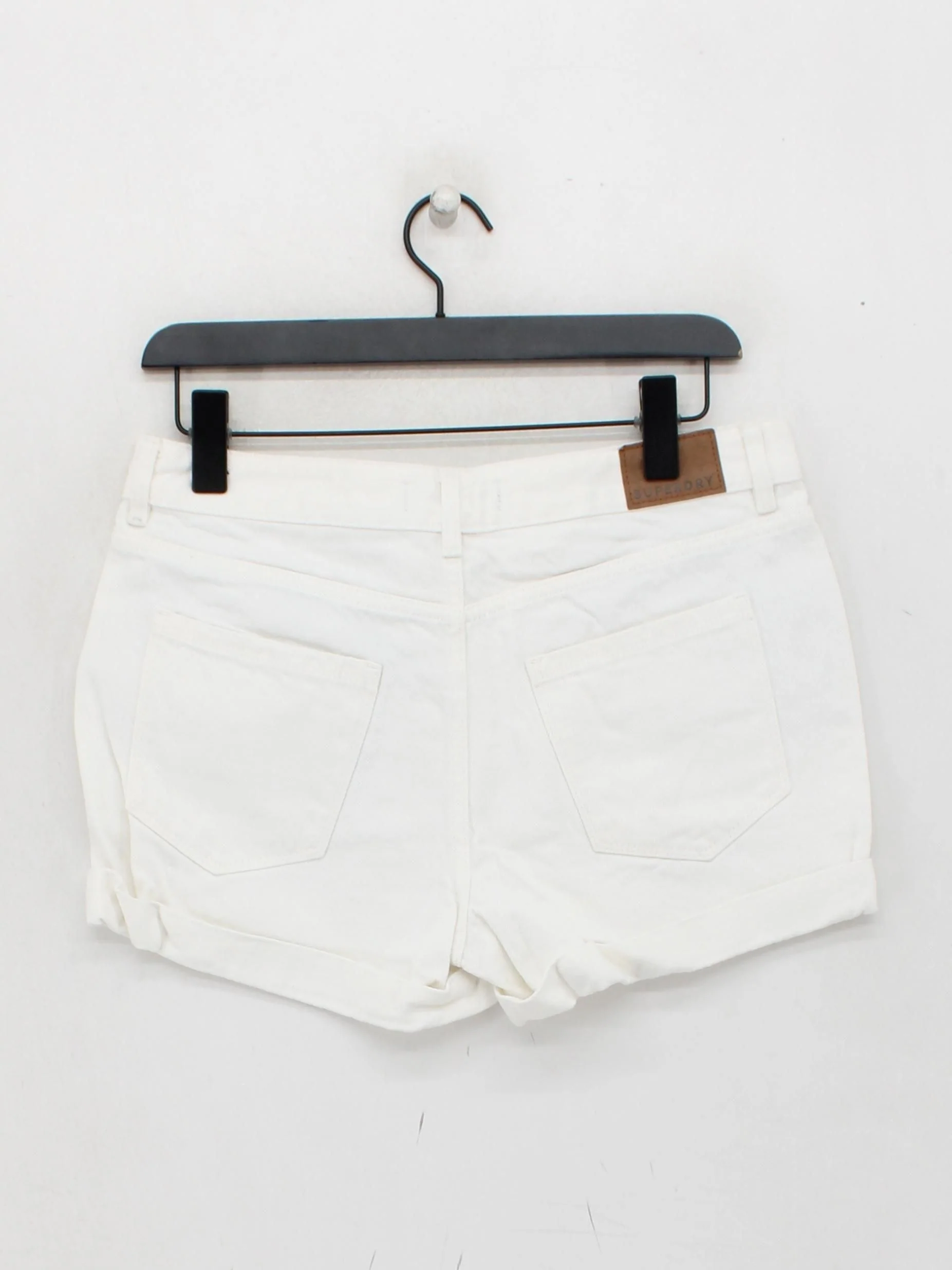 Superdry Women's Shorts W 28 in White 100% Cotton Cut-Off - Image 2